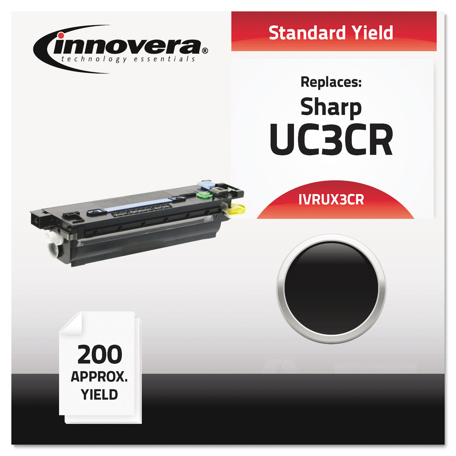 Innovera IVRUX3CR Compatible UX3CR (UX3CR) Thermal Transfer Print Cartridge, 100 Page-Yield, Black (IVRUX3CR) 