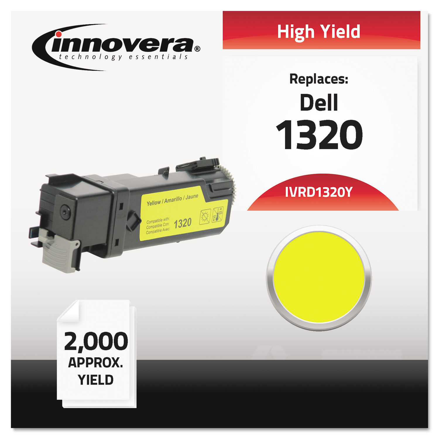 Remanufactured 310-9062 (1320) High-Yield Toner, 2000 Page-Yield, Yellow