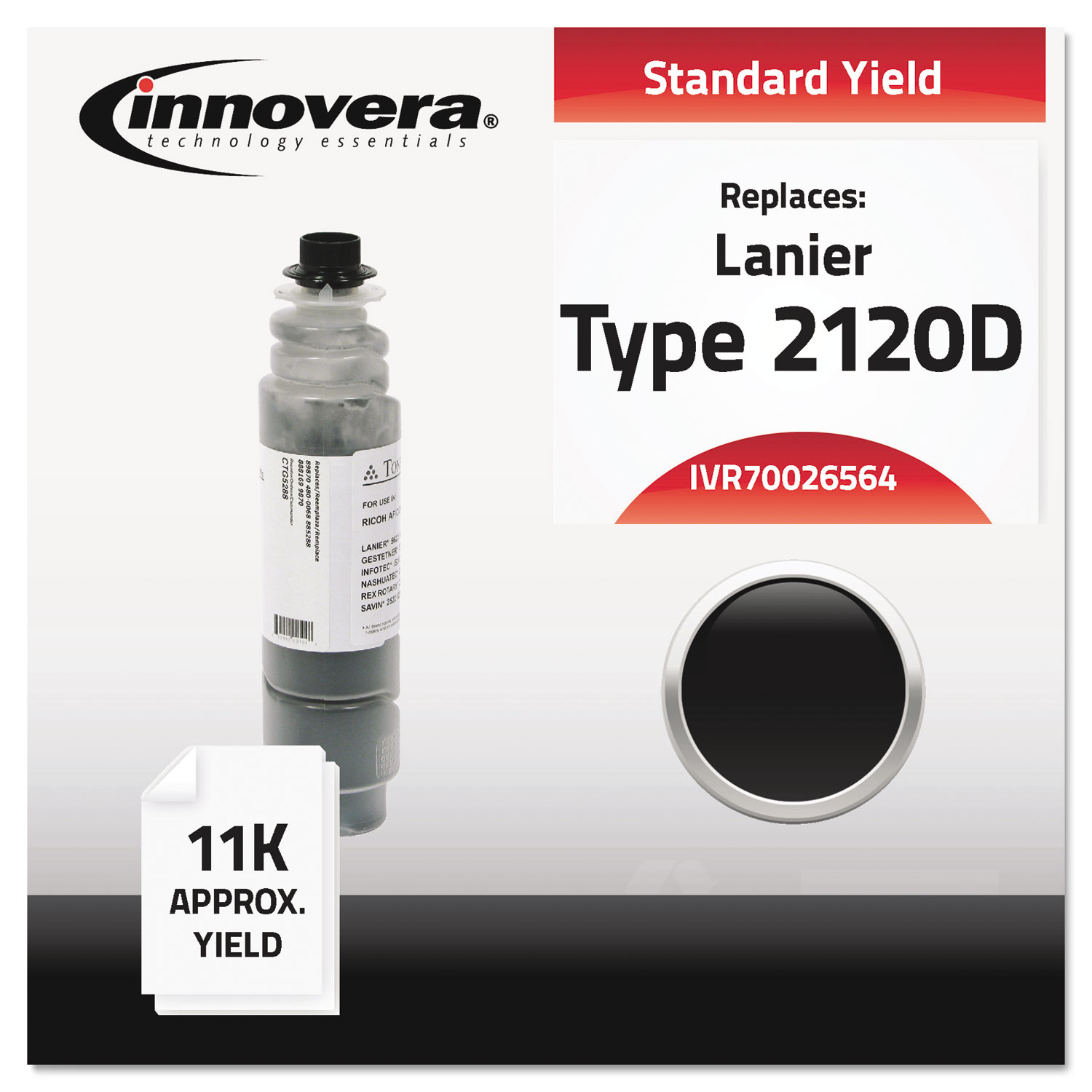  Innovera IVR70026564 Compatible 89870 (1022) Toner, 11000 Page-Yield, Black (IVR70026564) 