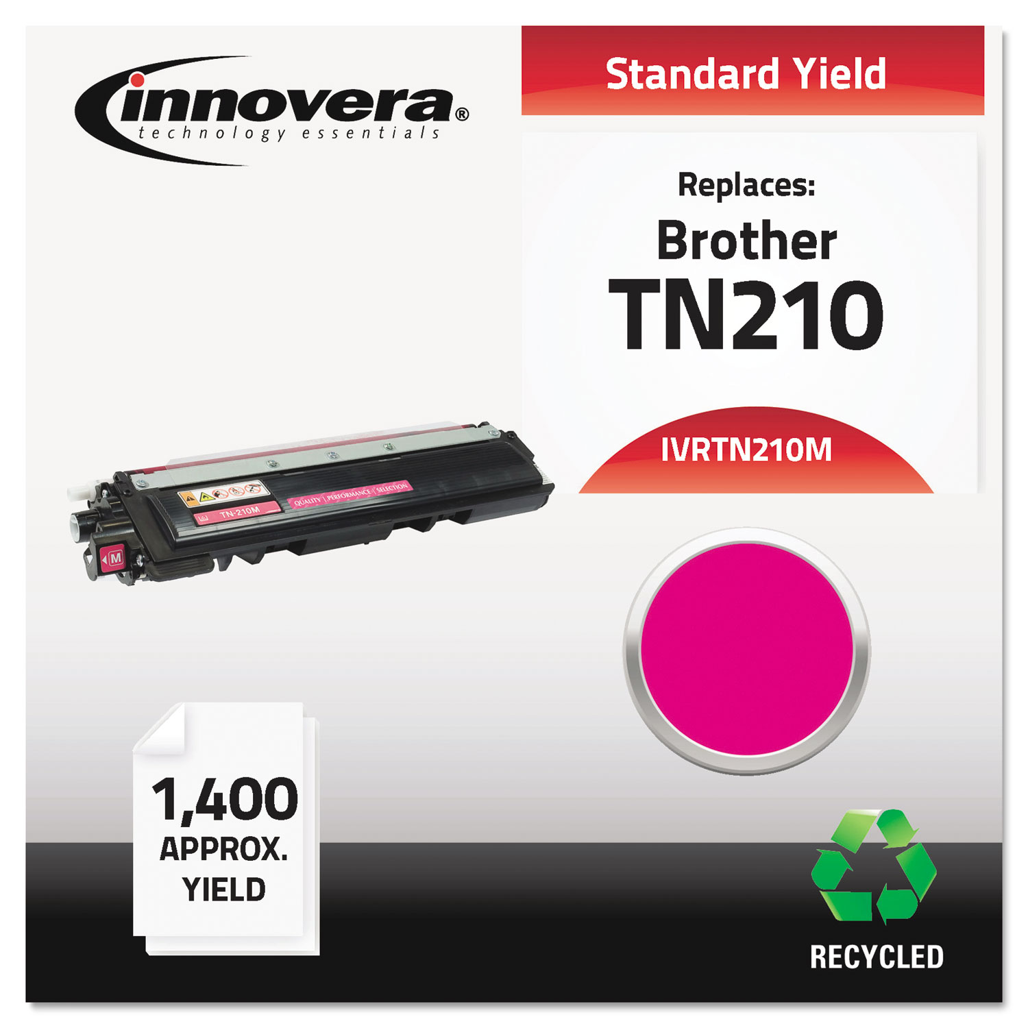 Remanufactured TN210M Toner, 1400 Page-Yield, Magenta