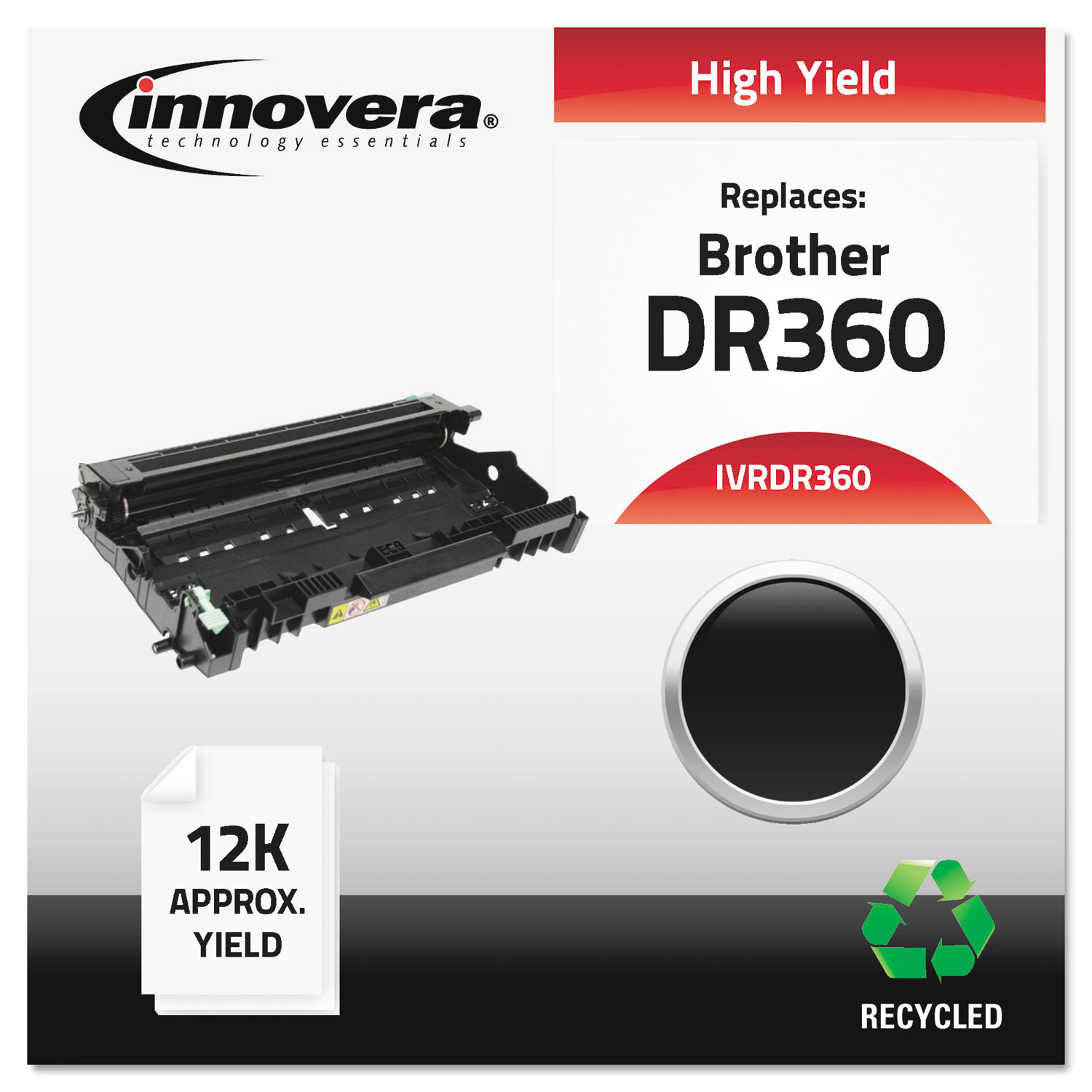  Innovera IVRDR360 Remanufactured DR360 Drum Unit, 12000 Page-Yield, Black (IVRDR360) 