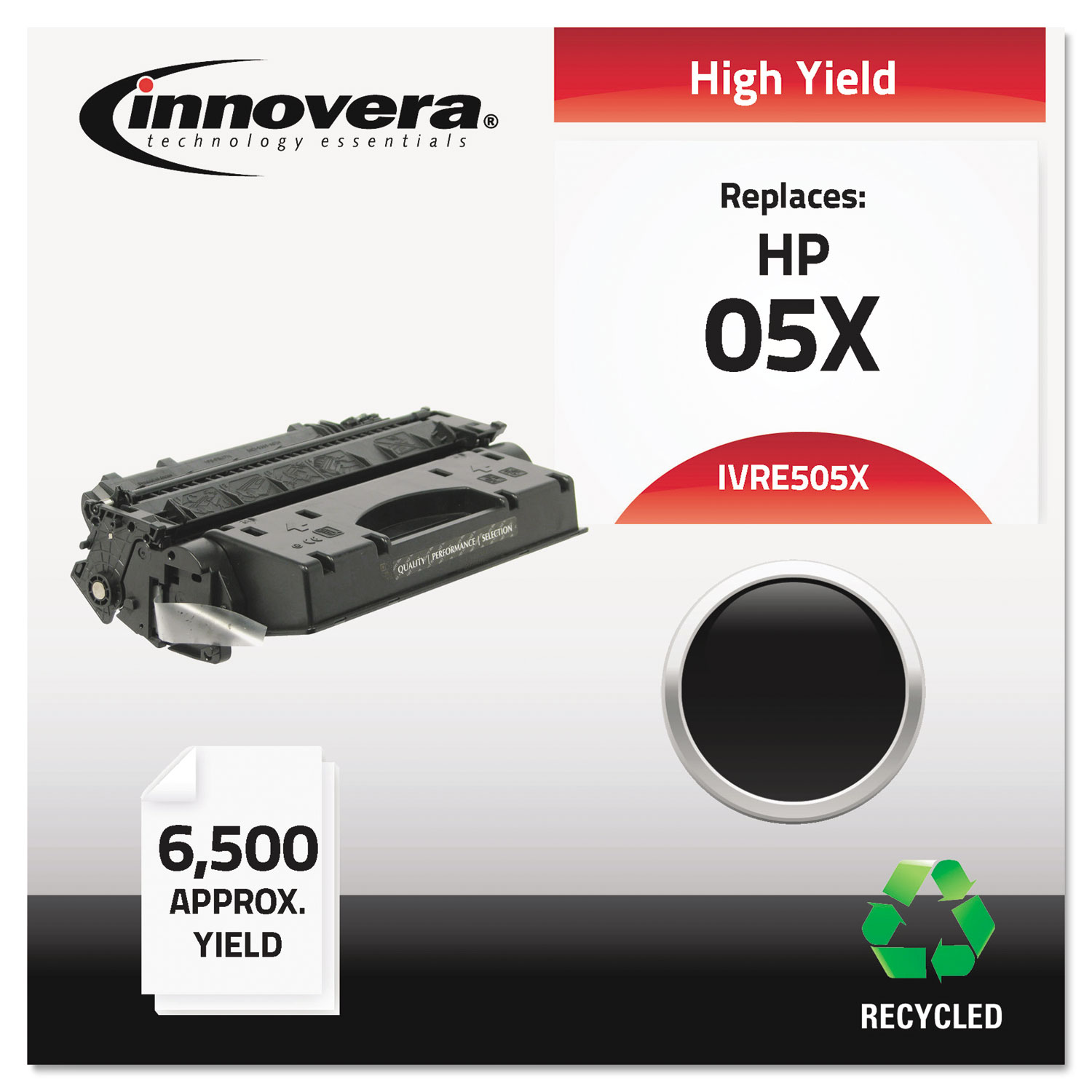 Remanufactured CE505X (05X) High-Yield Toner, 6500 Page-Yield, Black