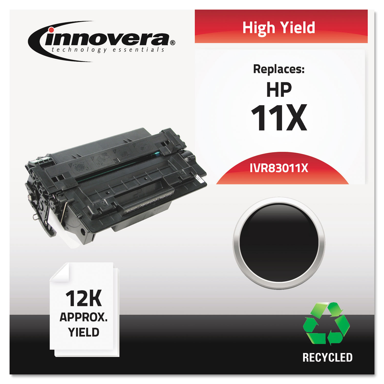  Innovera IVR83011X Remanufactured Q6511X (11X) High-Yield Toner, 12000 Page-Yield, Black (IVR83011X) 