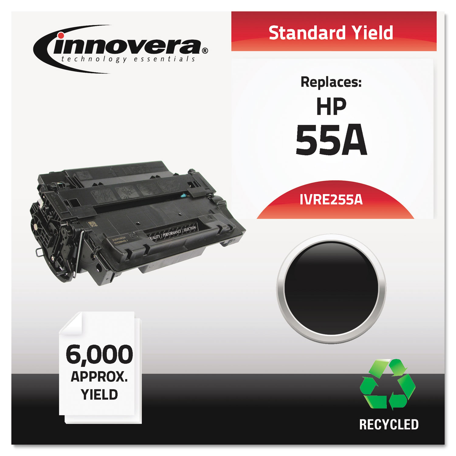 Remanufactured CE255A (55A) Toner, 6000 Page-Yield, Black