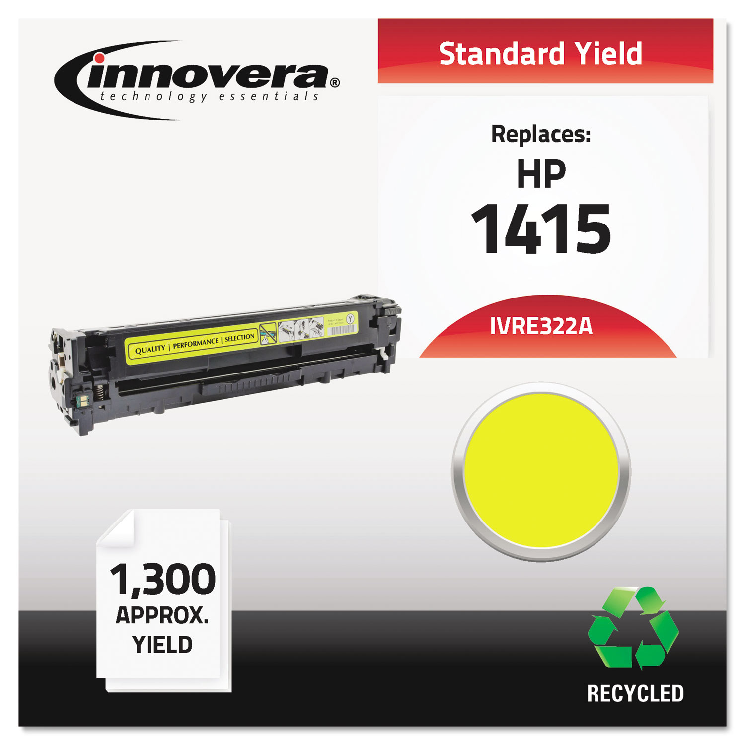 Remanufactured CE322A (128A) Toner, 1300 Page-Yield, Yellow