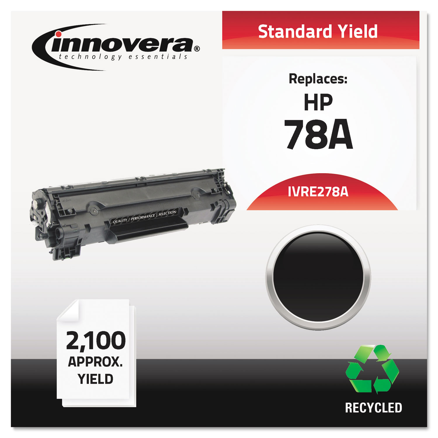 Remanufactured CE278A (78A) Toner, 2100 Page-Yield, Black