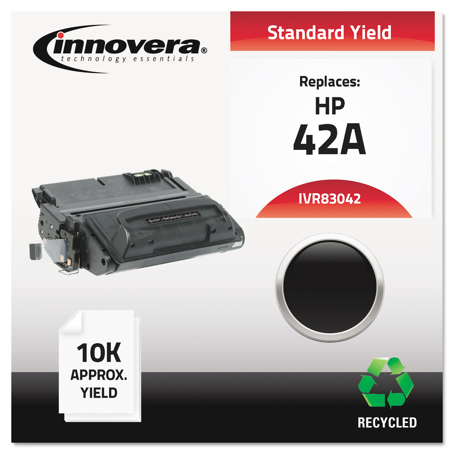 Remanufactured Q5942A (42A) Toner, 10000 Page-Yield, Black