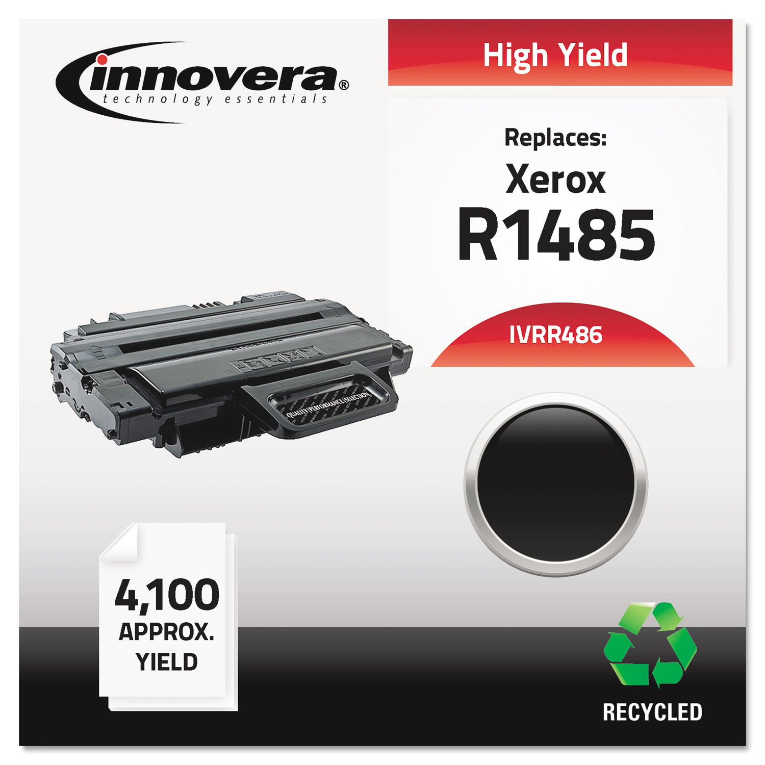 Remanufactured 106R01485 (R1485) High-Yield Toner, 4100 Page-Yield, Black