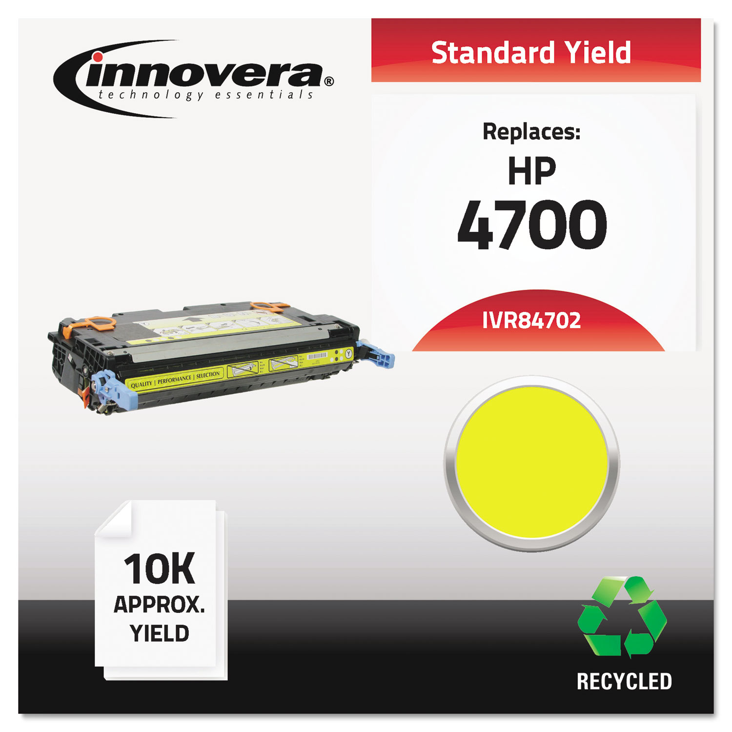  Innovera IVR84702 Remanufactured Q5952A (643A) Toner, 10000 Page-Yield, Yellow (IVR84702) 