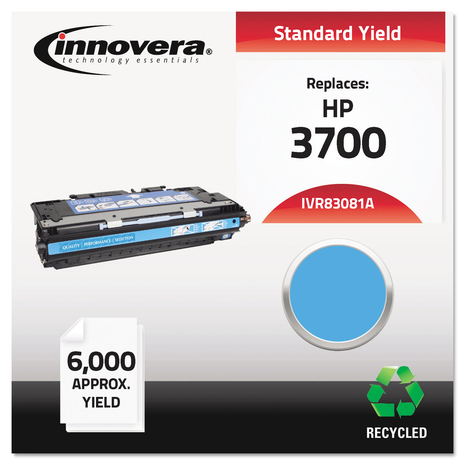  Innovera IVR83081A Remanufactured Q2681A (311A) Toner, 6000 Page-Yield, Cyan (IVR83081A) 
