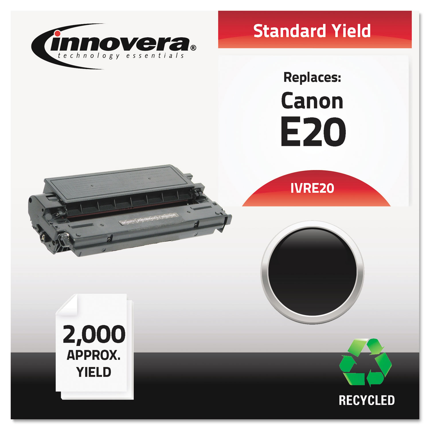  Innovera IVRE20 Remanufactured 1492A002AA (E20) Toner, 2000 Page-Yield, Black (IVRE20) 
