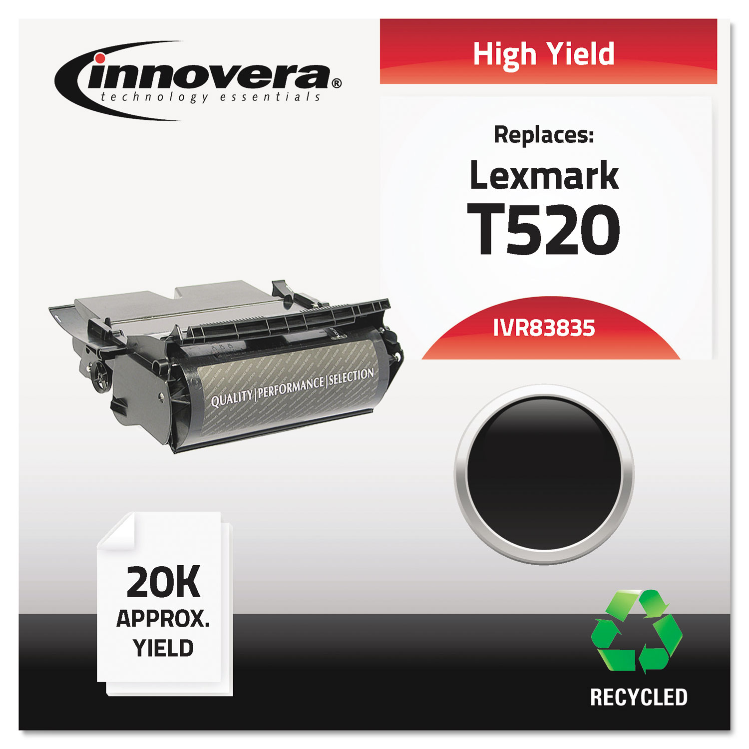 Remanufactured 12A6835 (T520) High-Yield Toner, Black
