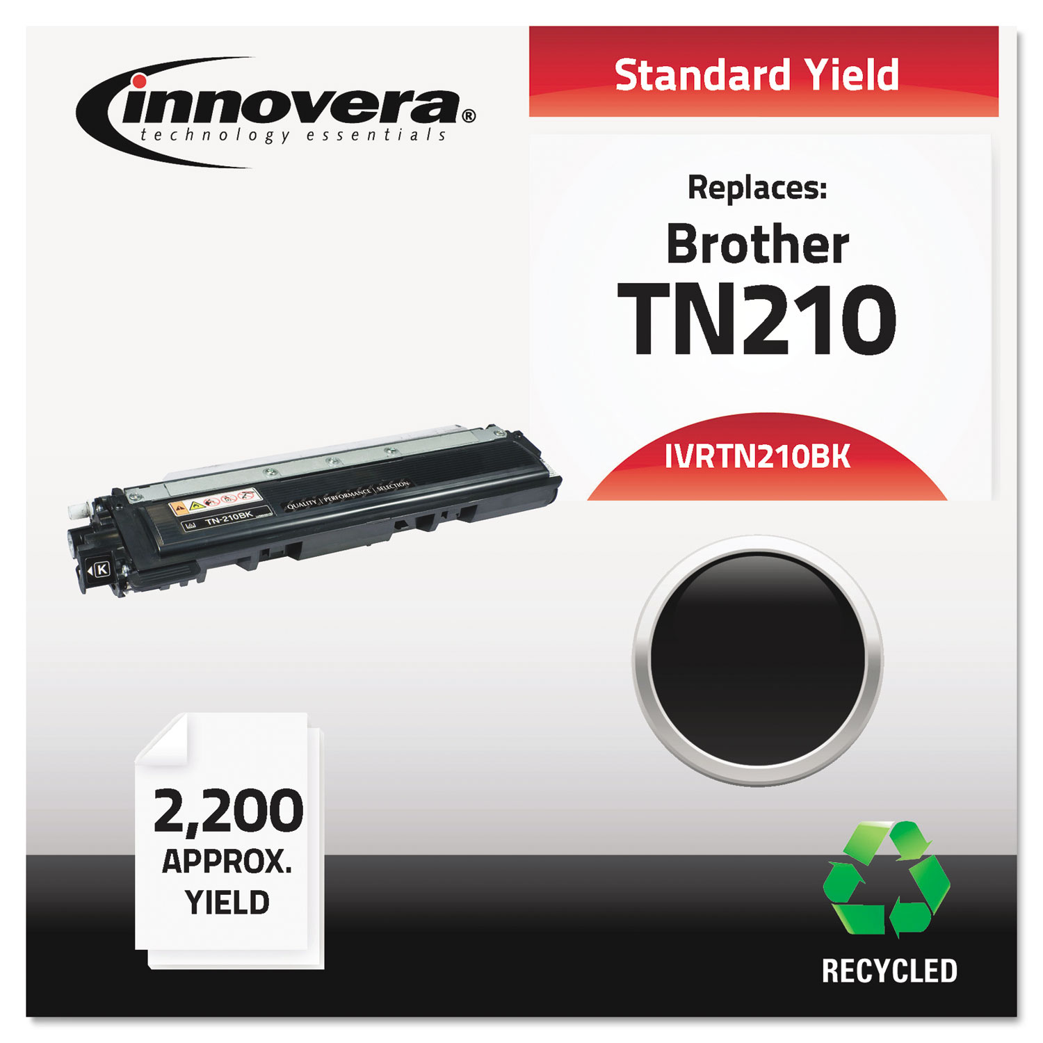  Innovera IVRTN210BK Remanufactured TN210BK Toner, 2200 Page-Yield, Black (IVRTN210BK) 