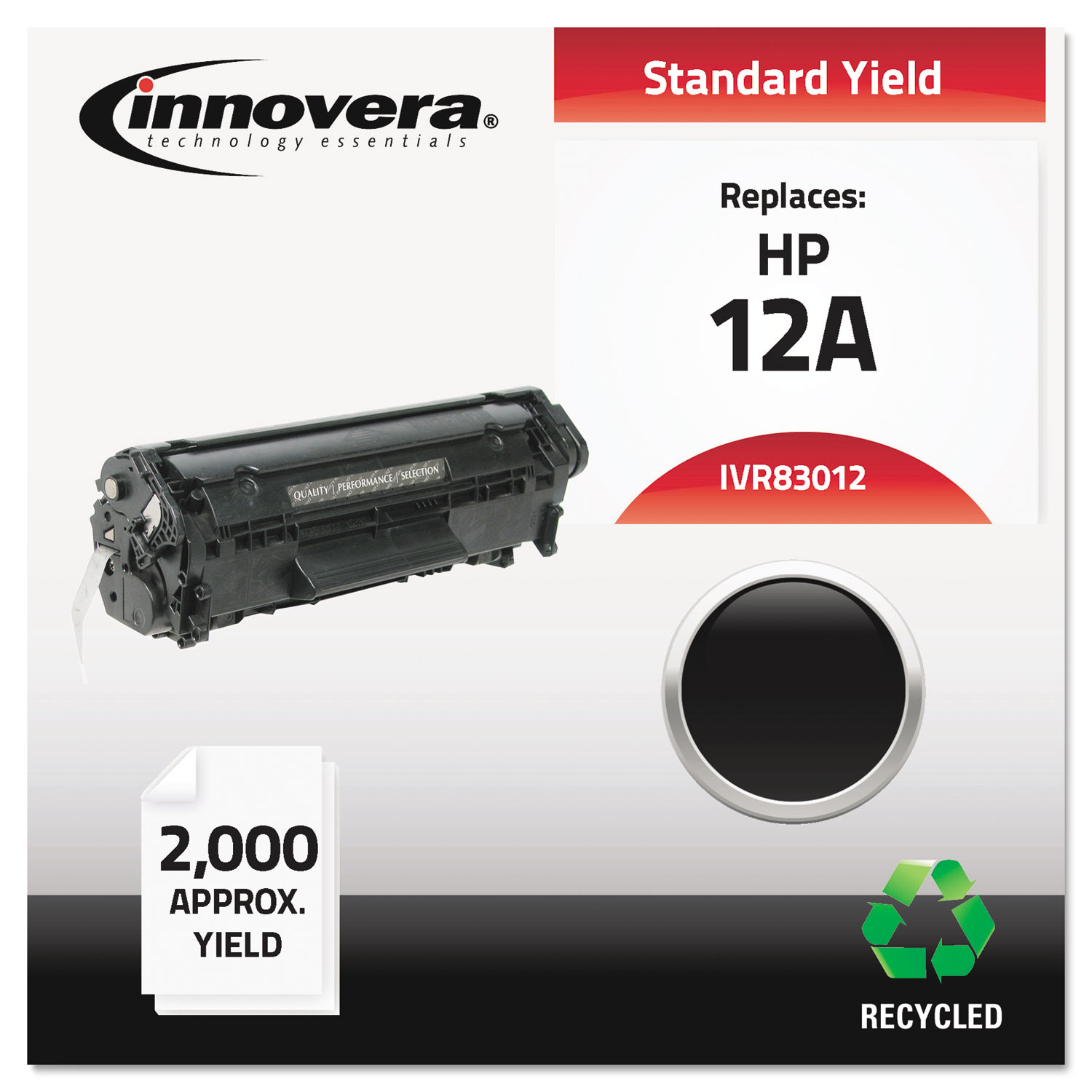 Remanufactured Q2612A (12A) Toner, 2000 Page-Yield, Black