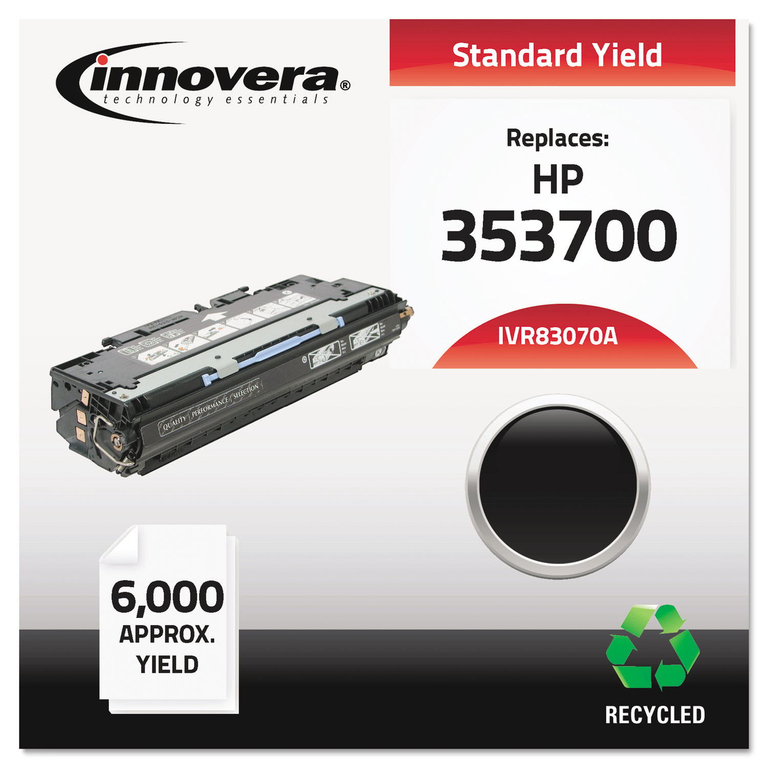  Innovera IVR83070A Remanufactured Q2670A (308A) Toner, 6000 Page-Yield, Black (IVR83070A) 