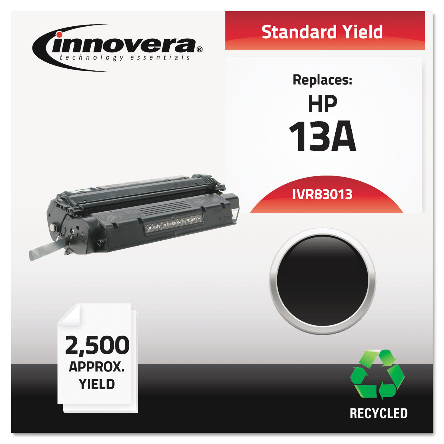  Innovera IVR83013 Remanufactured Q2613A (13A) Toner, 2500 Page-Yield, Black (IVR83013) 