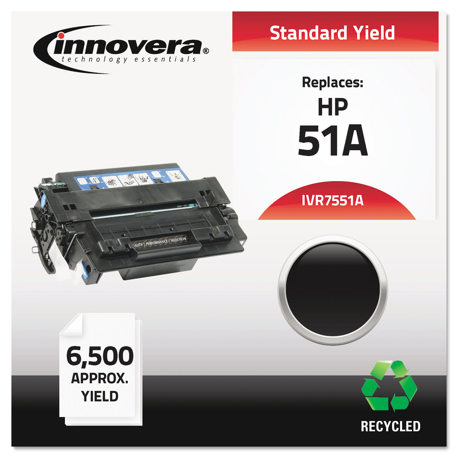  Innovera IVR7551A Remanufactured Q7551A (51A) Toner, 6500 Page-Yield, Black (IVR7551A) 