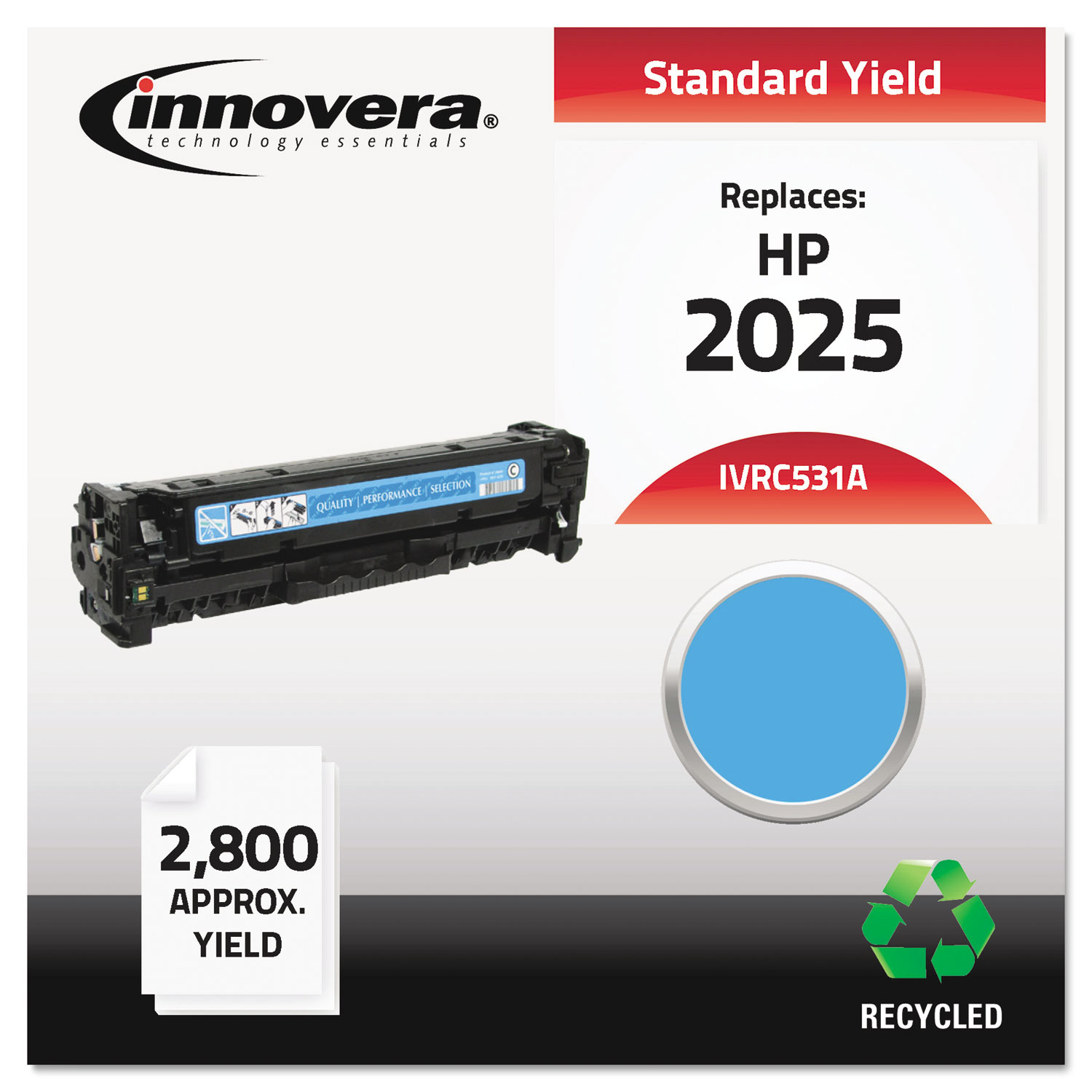 Remanufactured CC531A (304A) Toner, 2800 Page-Yield, Cyan