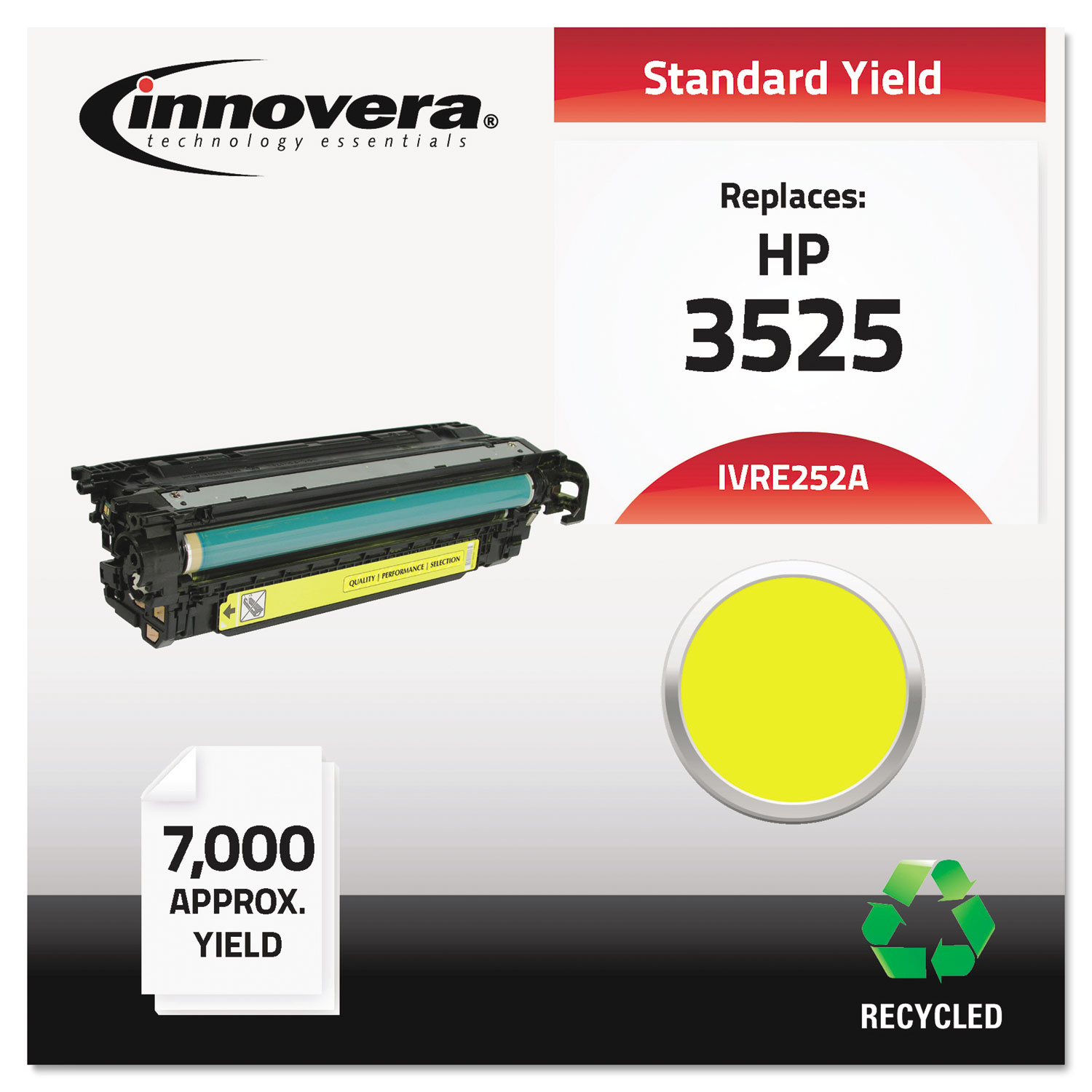 Remanufactured CE252A (504A) Toner, 7000 Page-Yield, Yellow