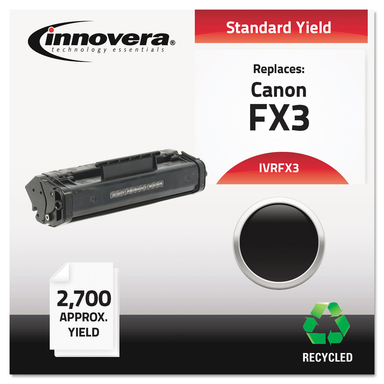 Remanufactured 1557A002BA (FX3) Toner, 2700 Page-Yield, Black