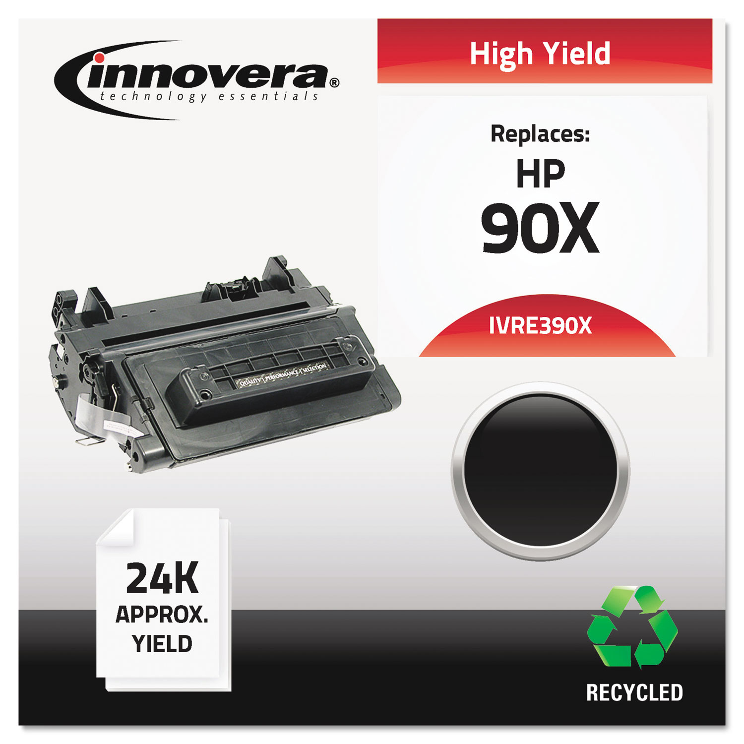 Remanufactured CE390X (90X) High-Yield Toner, Black