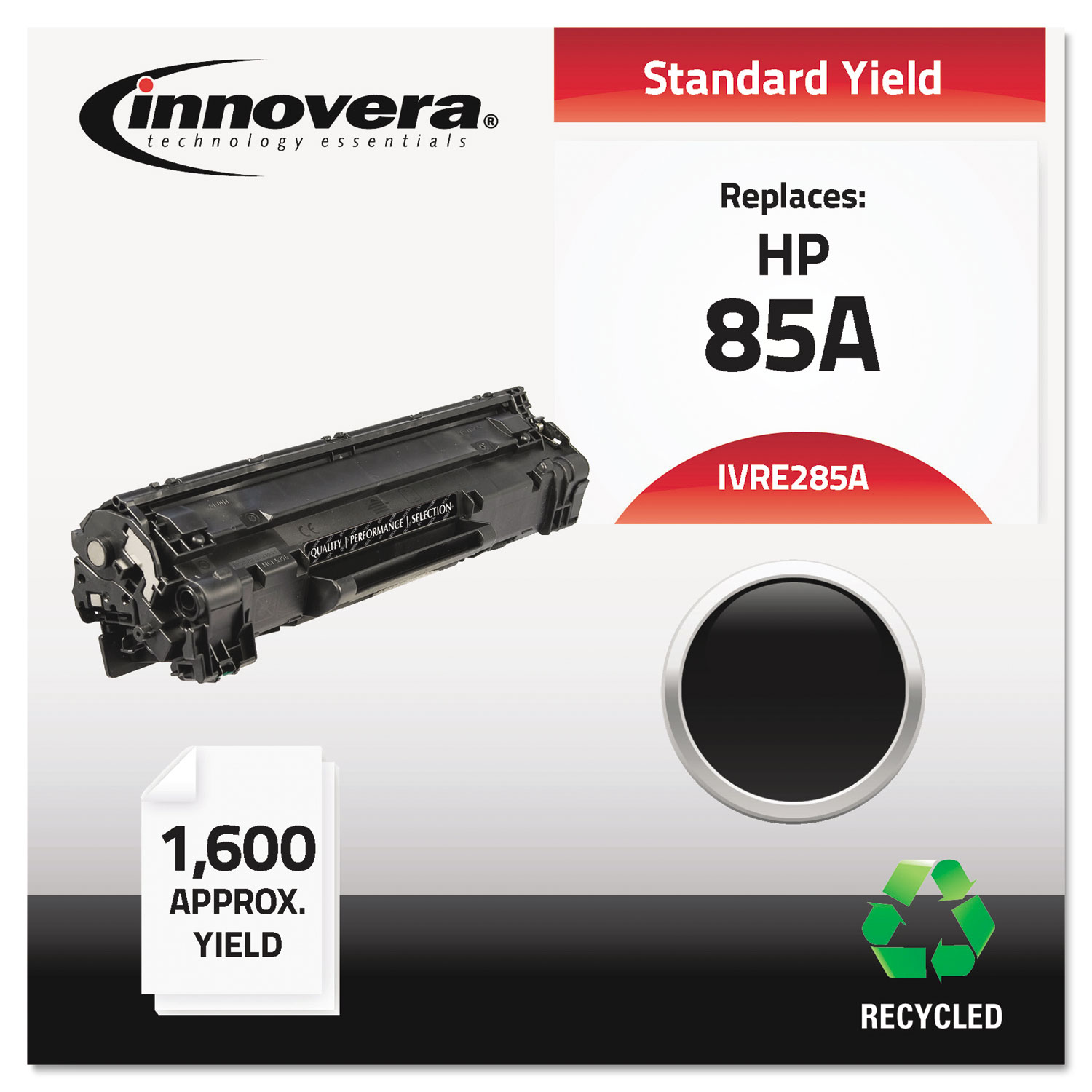 Remanufactured CE285A (85A) Toner, 1600 Page-Yield, Black