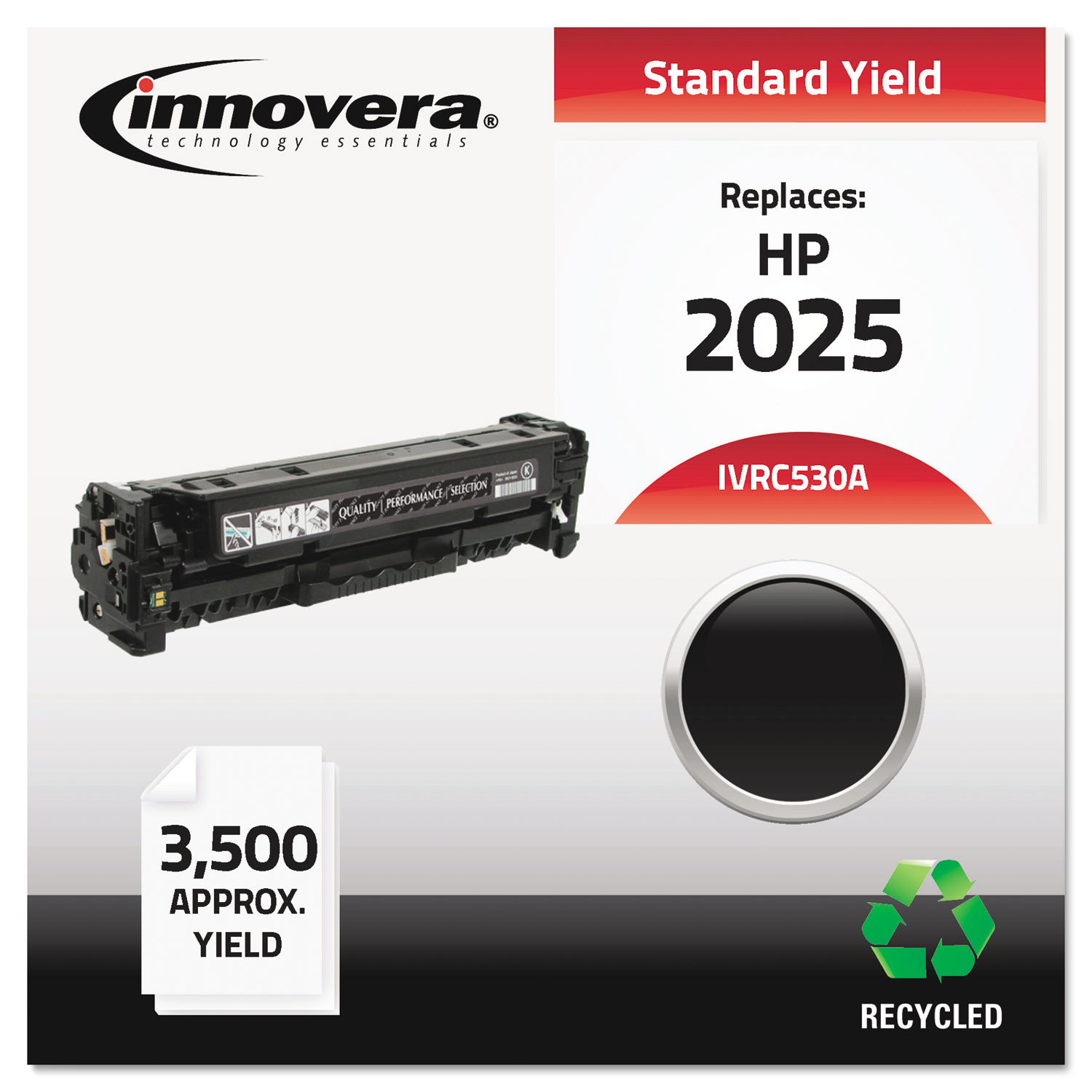 Remanufactured CC530A (304A) Toner, 3500 Page-Yield, Black