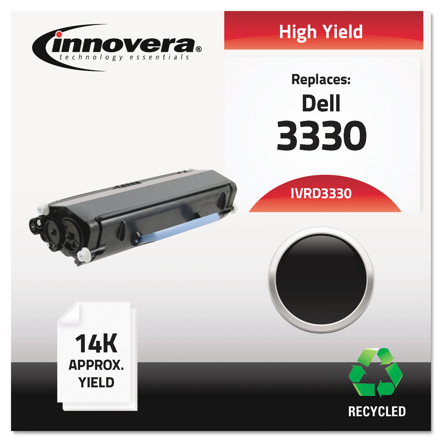 Remanufactured 330-5207 (3330) Toner, 14000 Page-Yield, Black