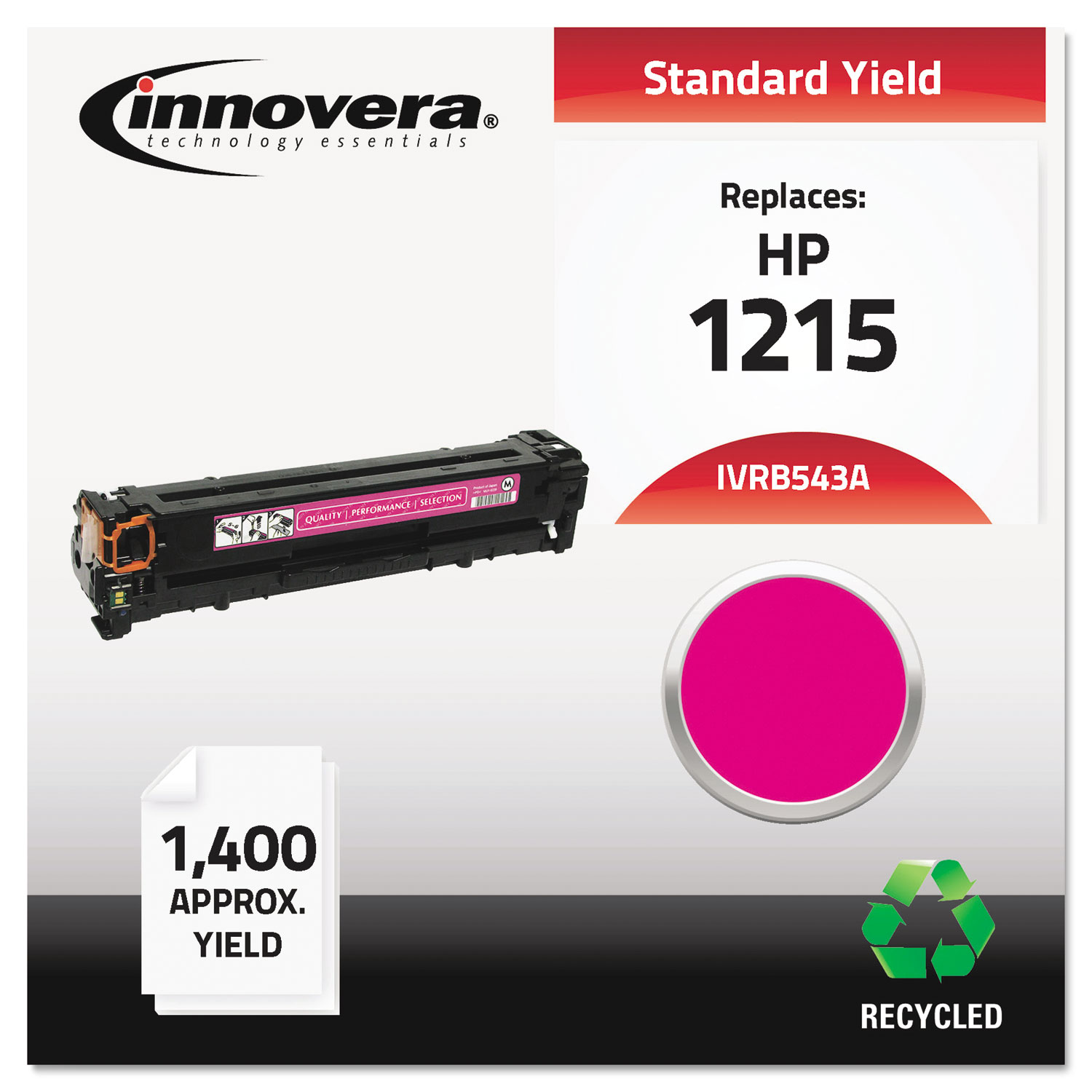  Innovera IVRB543A Remanufactured CB543A (125A) Toner, 1400 Page-Yield, Magenta (IVRB543A) 