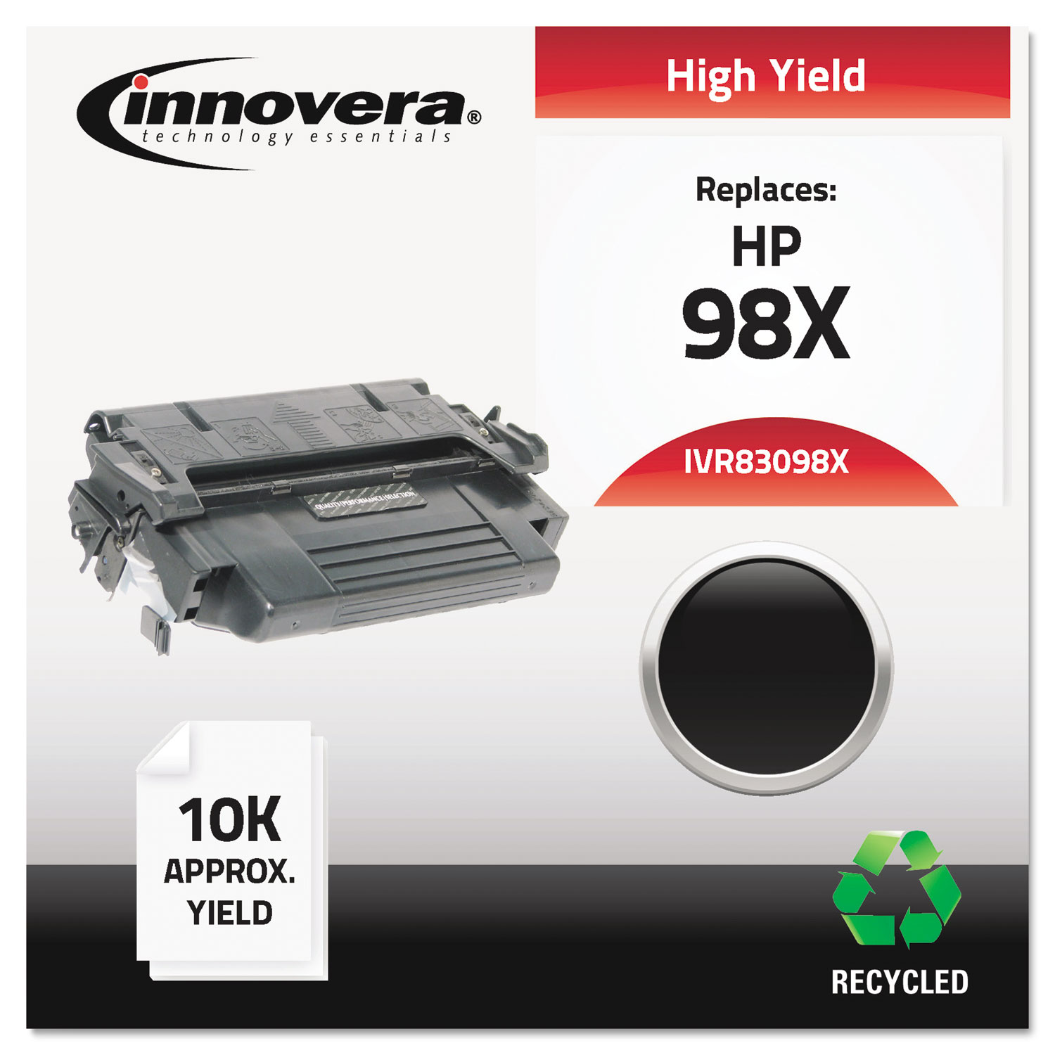  Innovera IVR83098X Remanufactured 92298X (98X) High-Yield Toner, 8800 Page-Yield, Black (IVR83098X) 
