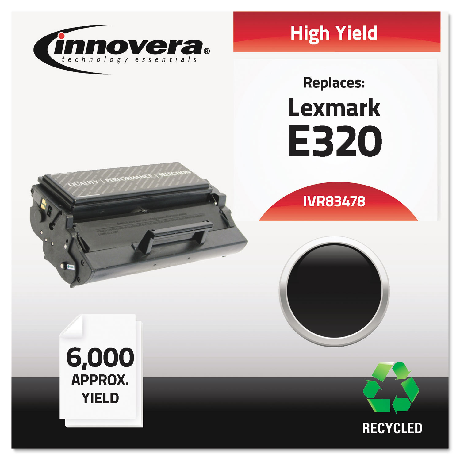 Remanufactured 08A0478 (E320) High-Yield Toner, Black