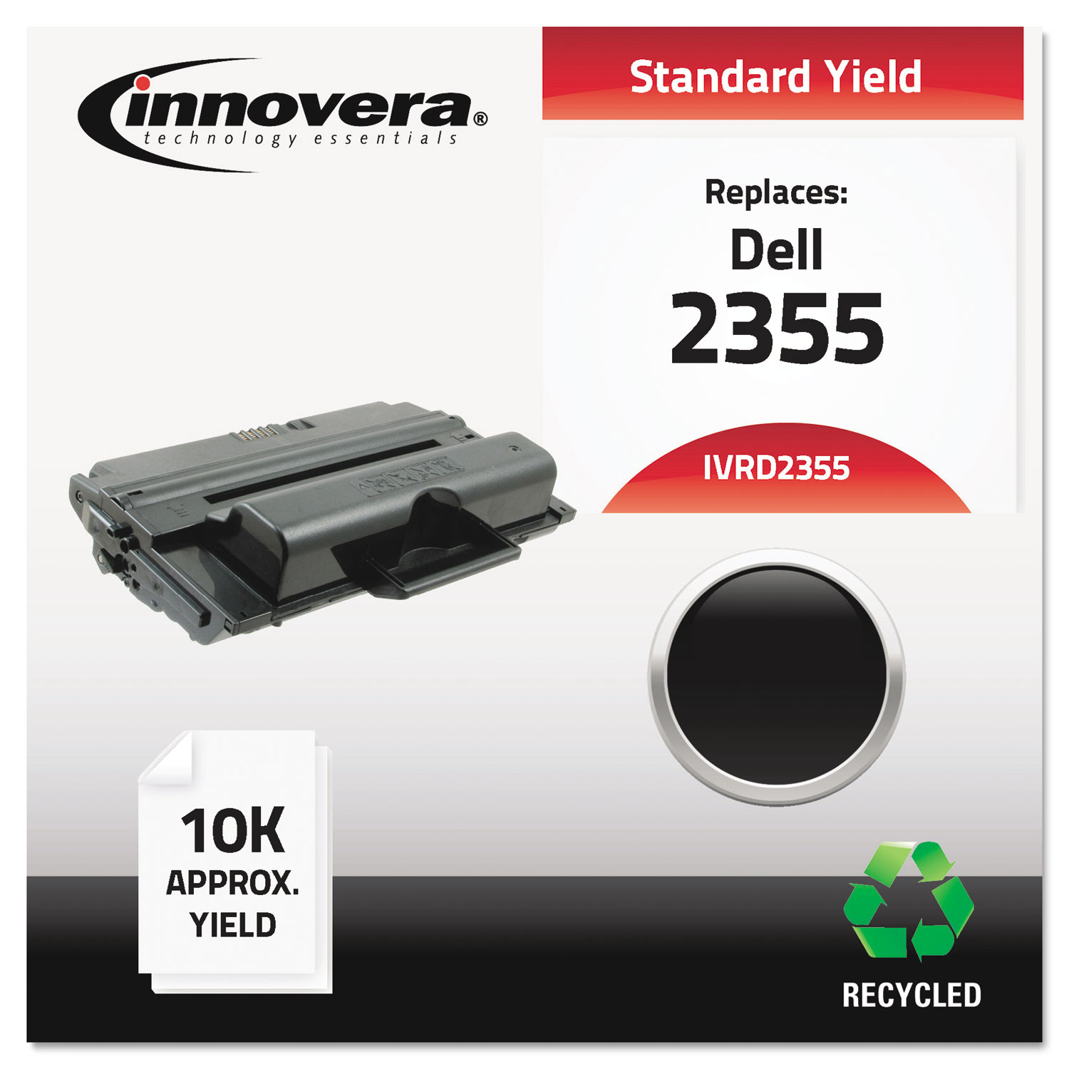 Remanufactured 331-0611 (2355) Toner, 10000 Page-Yield, Black