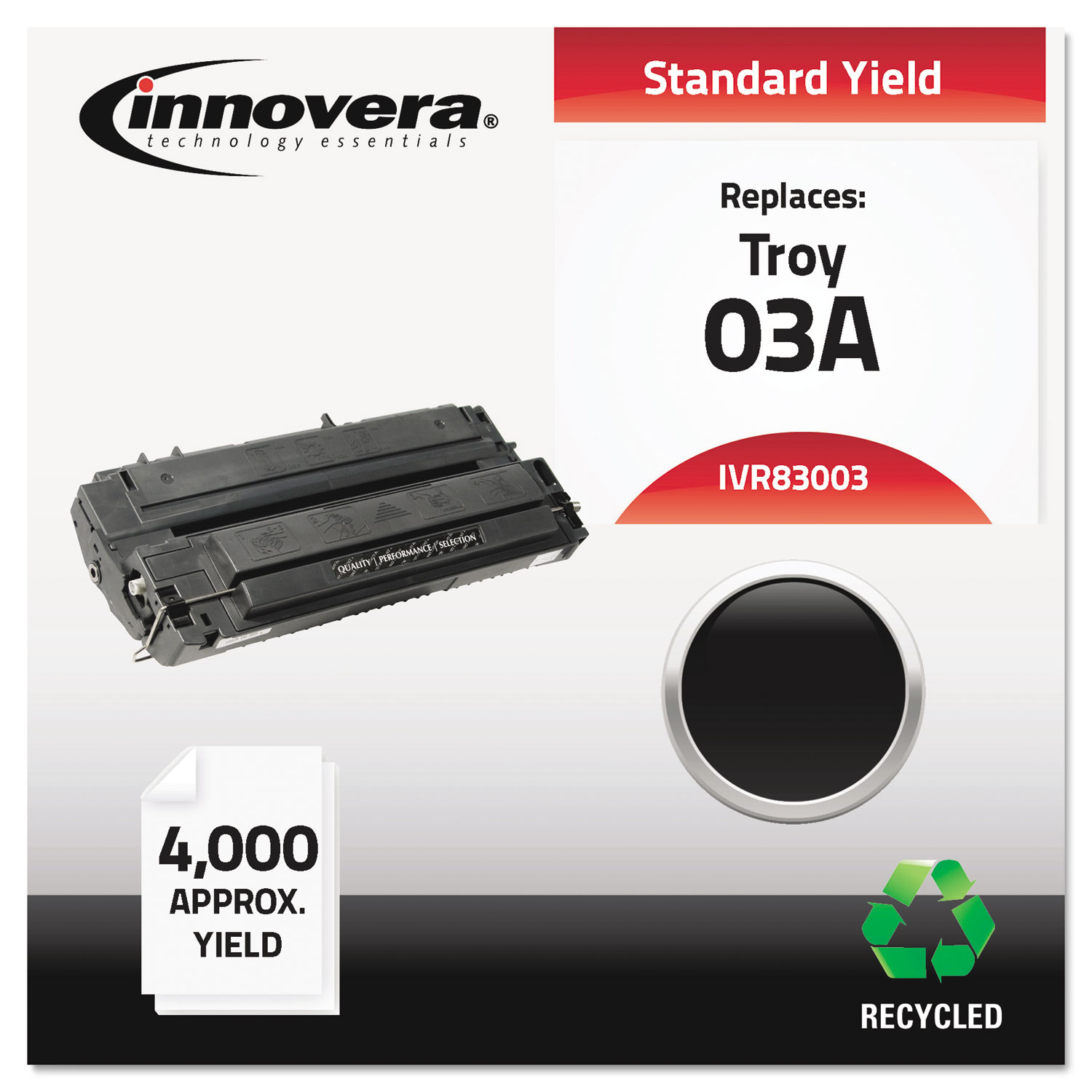 Remanufactured C3903A (03A) Toner, 4000 Page-Yield, Black