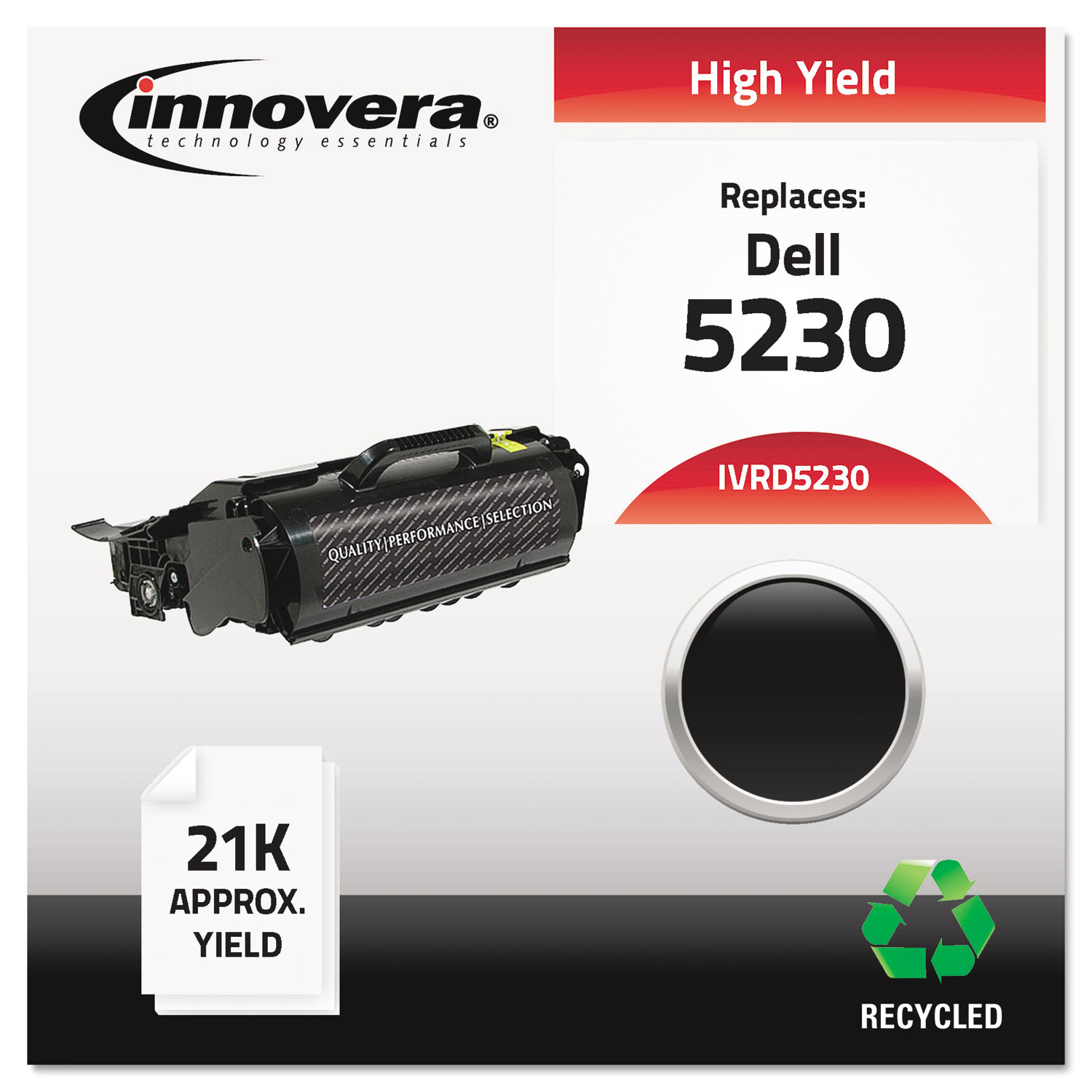 Remanufactured 330-6958 (5230) Toner, 21000 Page-Yield, Black