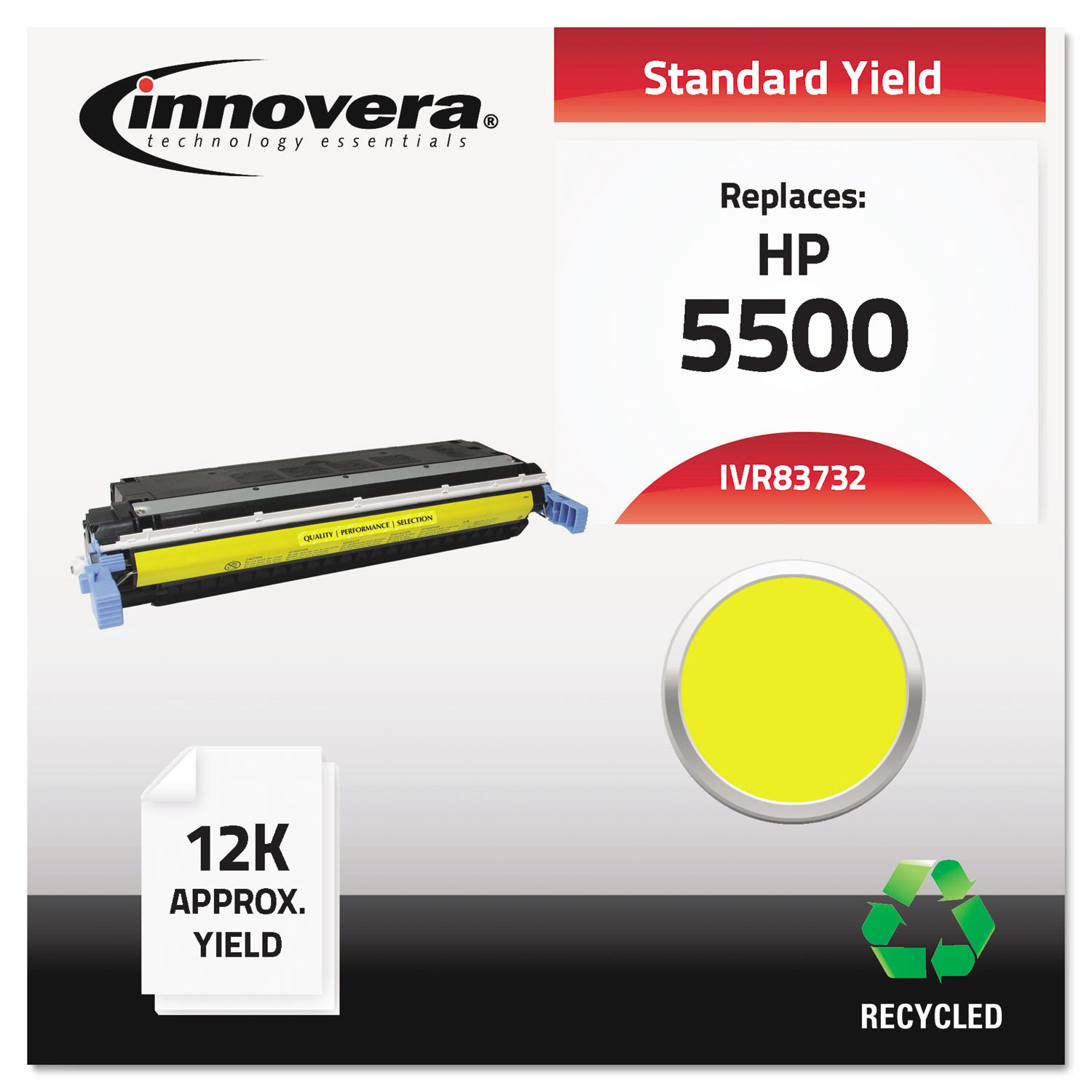  Innovera IVR83732 Remanufactured C9732A (645A) Toner, 12000 Page-Yield, Yellow (IVR83732) 