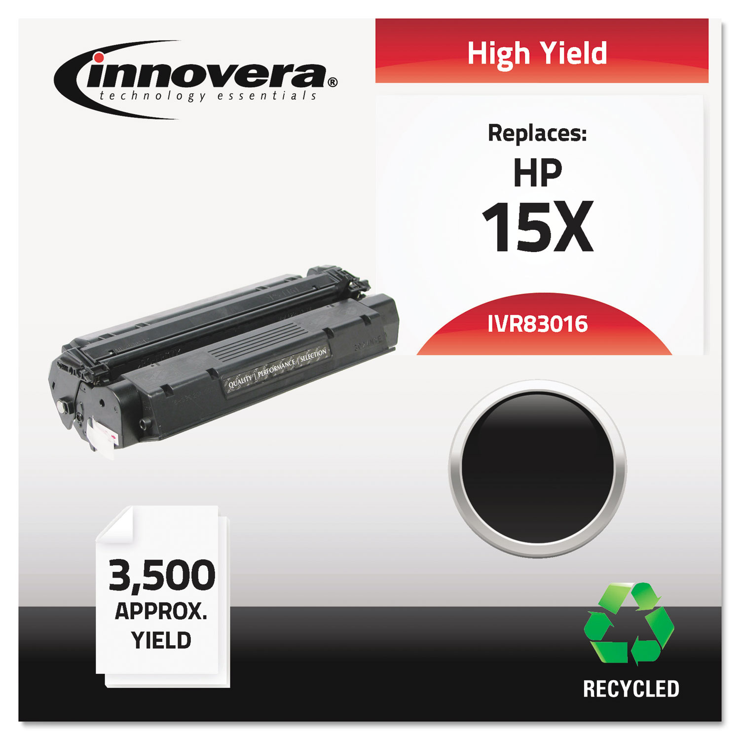  Innovera IVR83016 Remanufactured C7115X (15X) High-Yield Toner, 3500 Page-Yield, Black (IVR83016) 