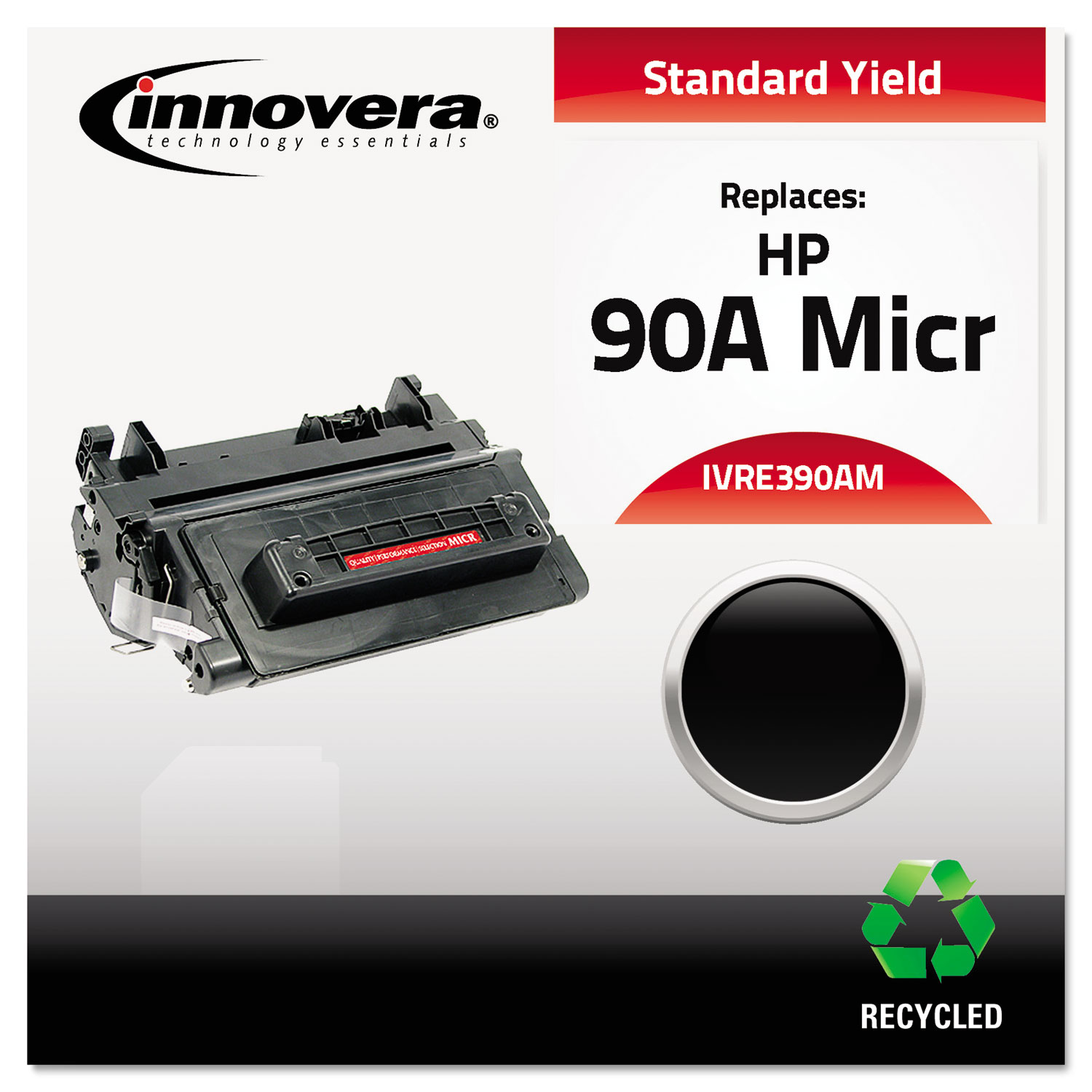 Remanufactured CE390A(M) (90AM) MICR Toner, 10000 Page-Yield, Black