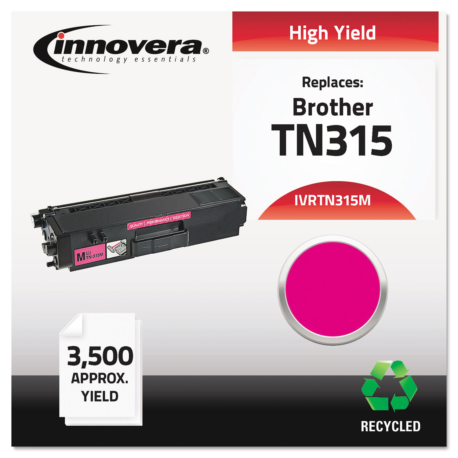 Remanufactured TN315M High-Yield Toner, 3500 Page-Yield, Magenta