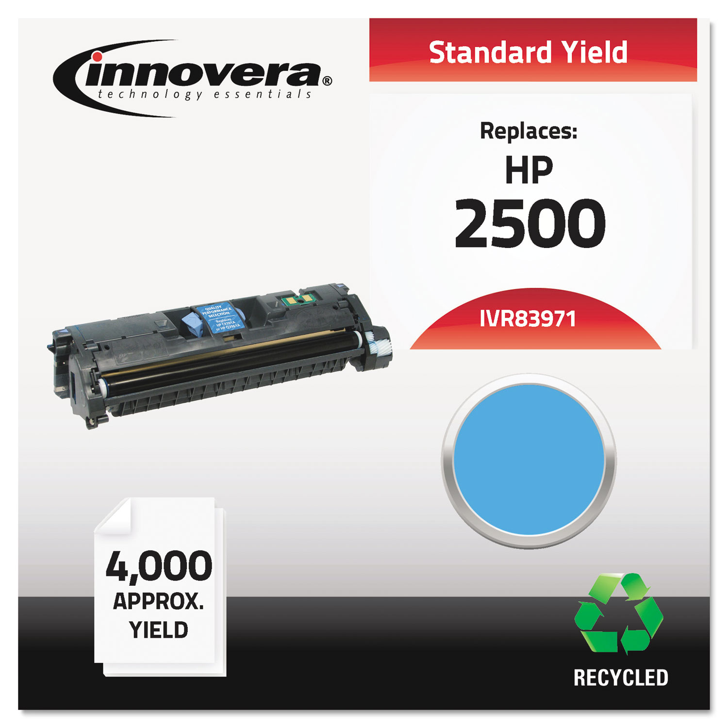  Innovera IVR83971 Remanufactured Q3971A (123A) Toner, 4000 Page-Yield, Cyan (IVR83971) 