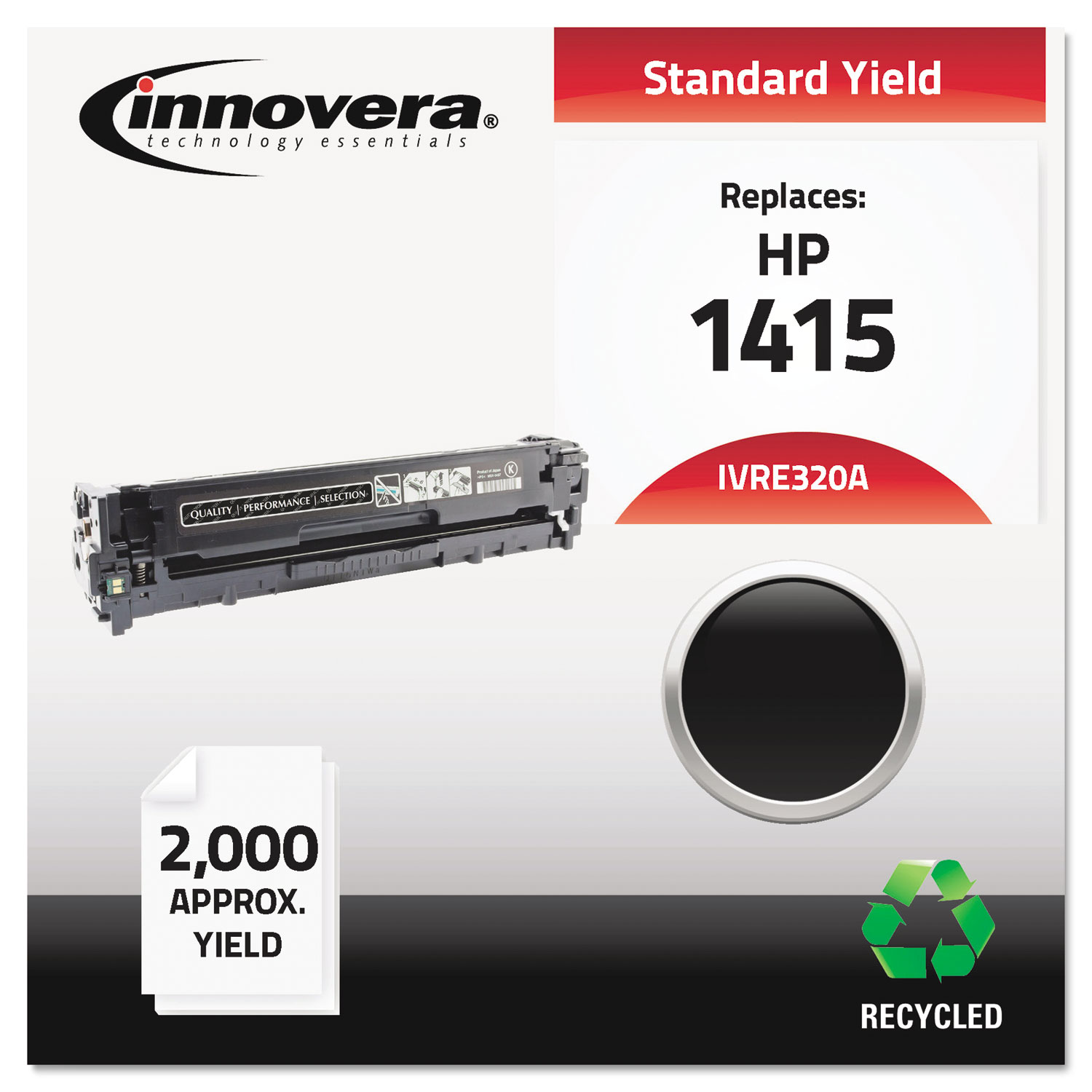  Innovera IVRE320A Remanufactured CE320A (128A) Toner, 2000 Page-Yield, Black (IVRE320A) 