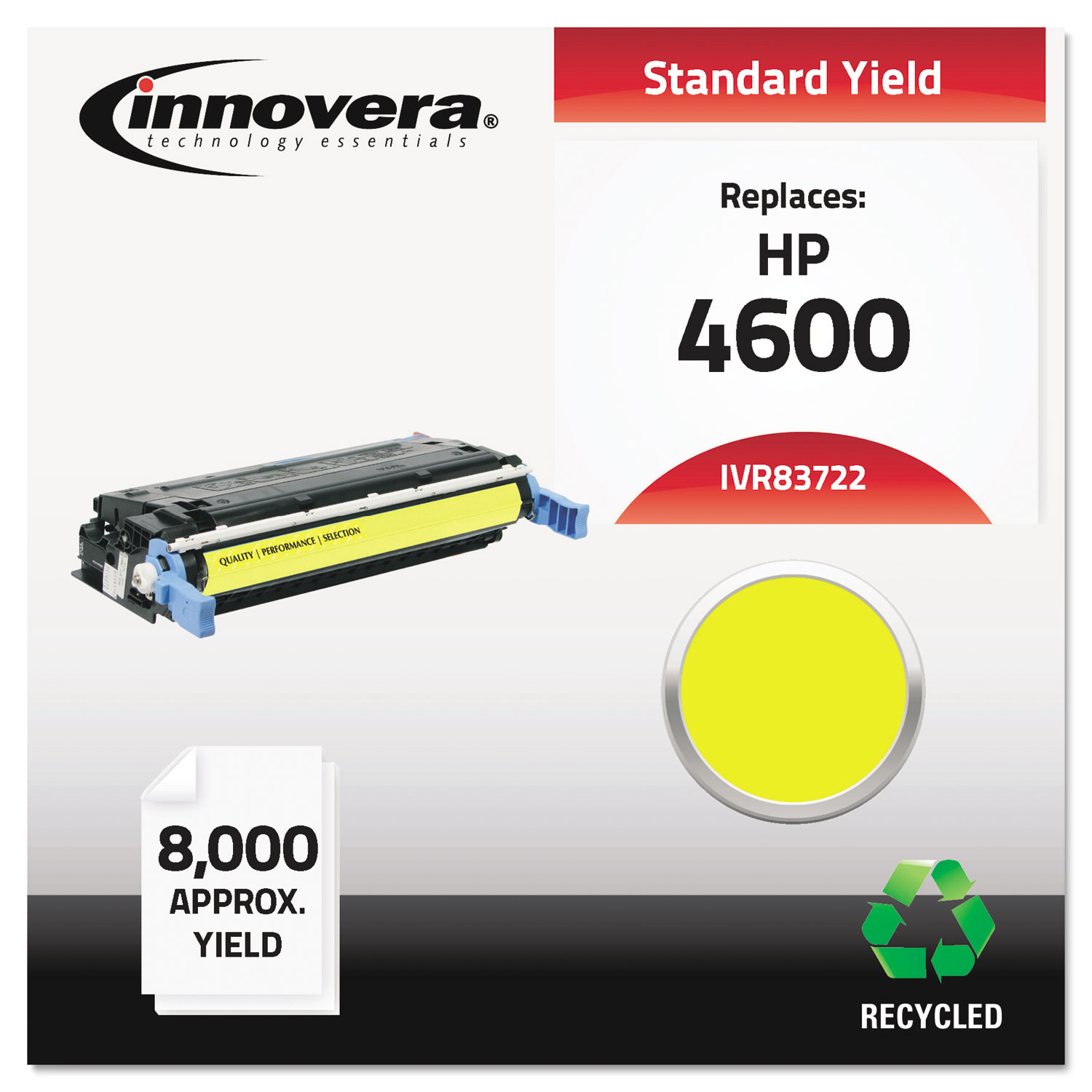  Innovera IVR83722 Remanufactured C9722A (641A) Toner, 8000 Page-Yield, Yellow (IVR83722) 