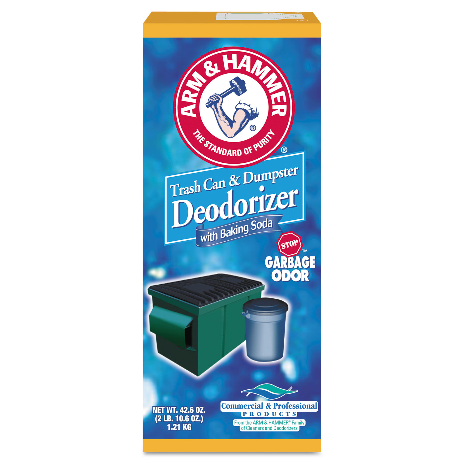  Arm & Hammer 33200-84116 Trash Can & Dumpster Deodorizer with Baking Soda, Sprinkle Top, Original, Powder, 42.6 oz (CDC3320084116CT) 