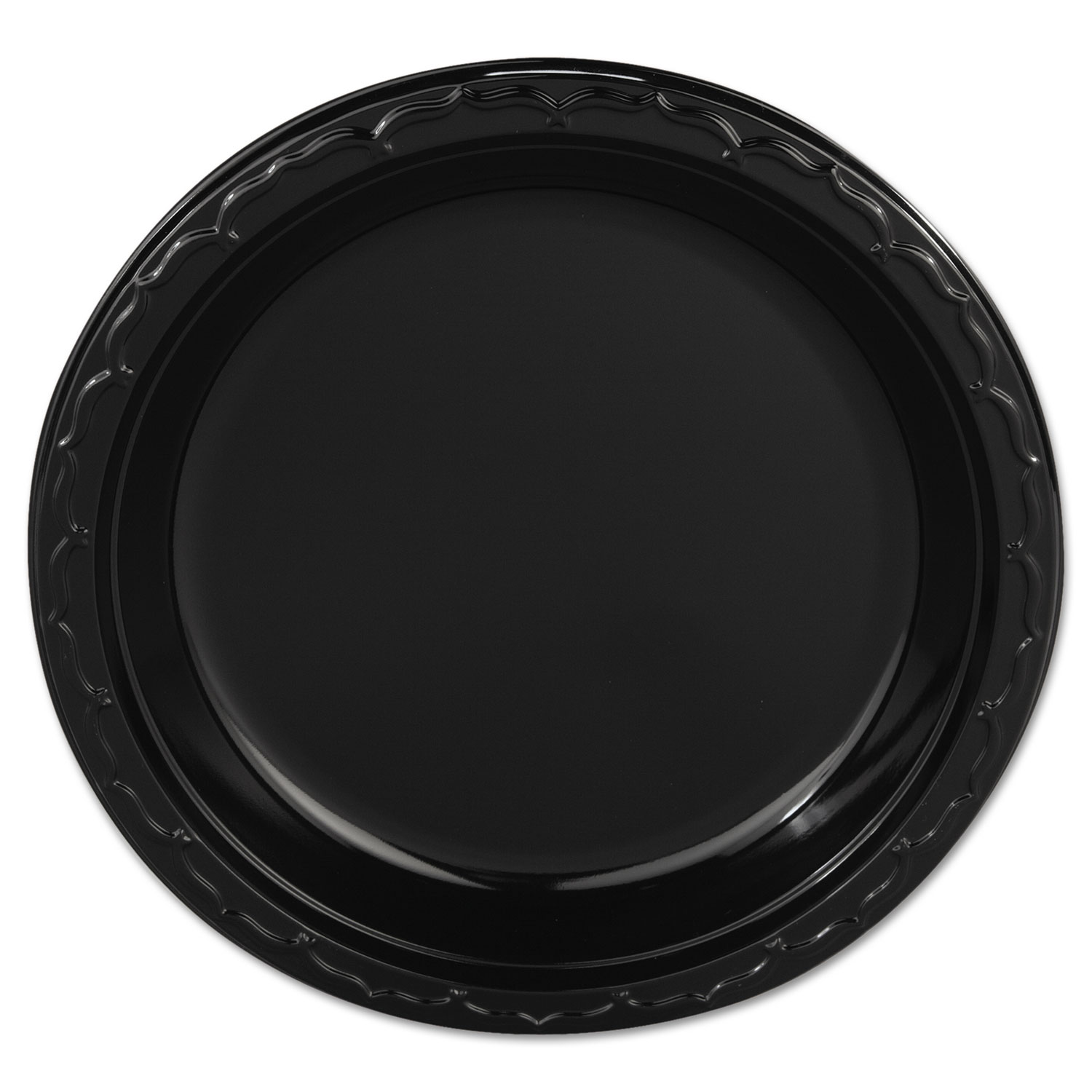  Genpak BLK09--- Silhouette Plastic Plates, 9 Black, 400/Carton (GNPBLK09) 