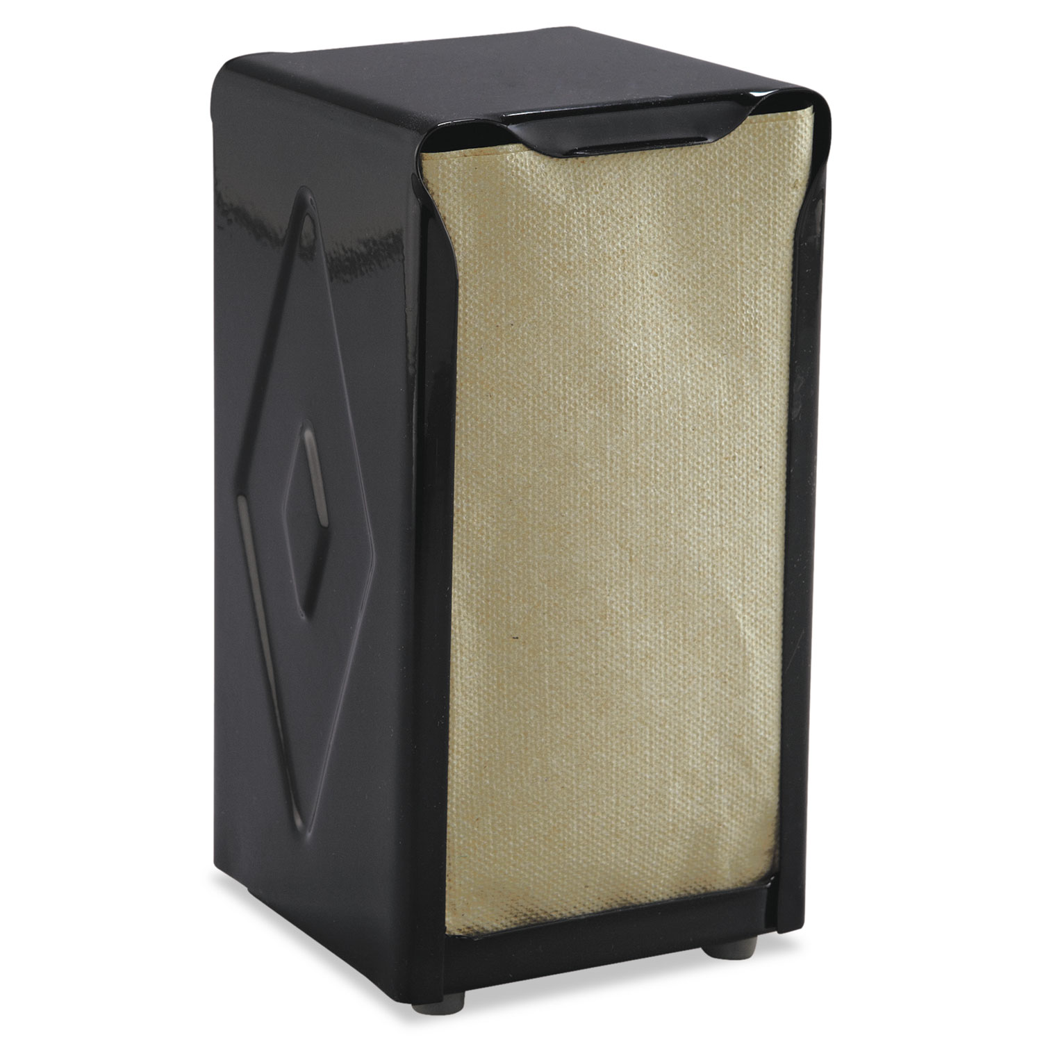  San Jamar SAN H900BK Tabletop Napkin Dispenser, Tall Fold, 3 3/4 x 4 x 7 1/2, Capacity: 150, Black (SJMH900BK) 