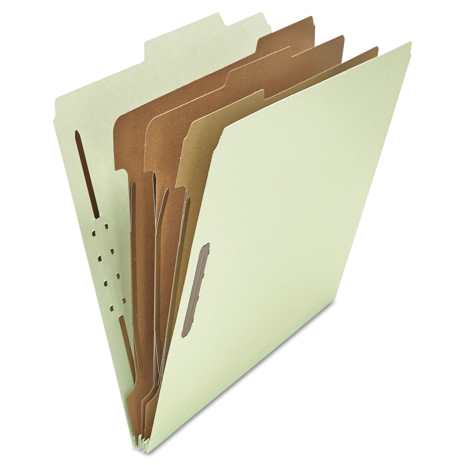  Universal UNV10293 Eight-Section Pressboard Classification Folders, 3 Dividers, Letter Size, Gray-Green, 10/Box (UNV10293) 