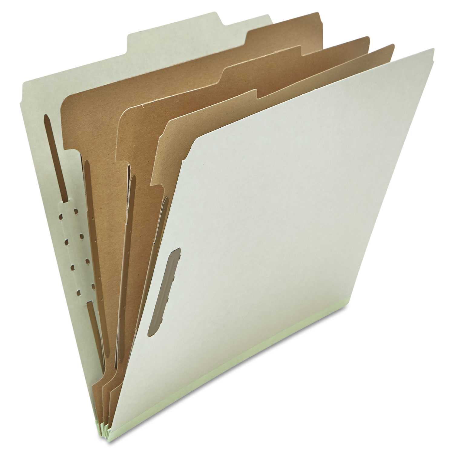  Universal UNV10292 Eight-Section Pressboard Classification Folders, 3 Dividers, Letter Size, Gray, 10/Box (UNV10292) 