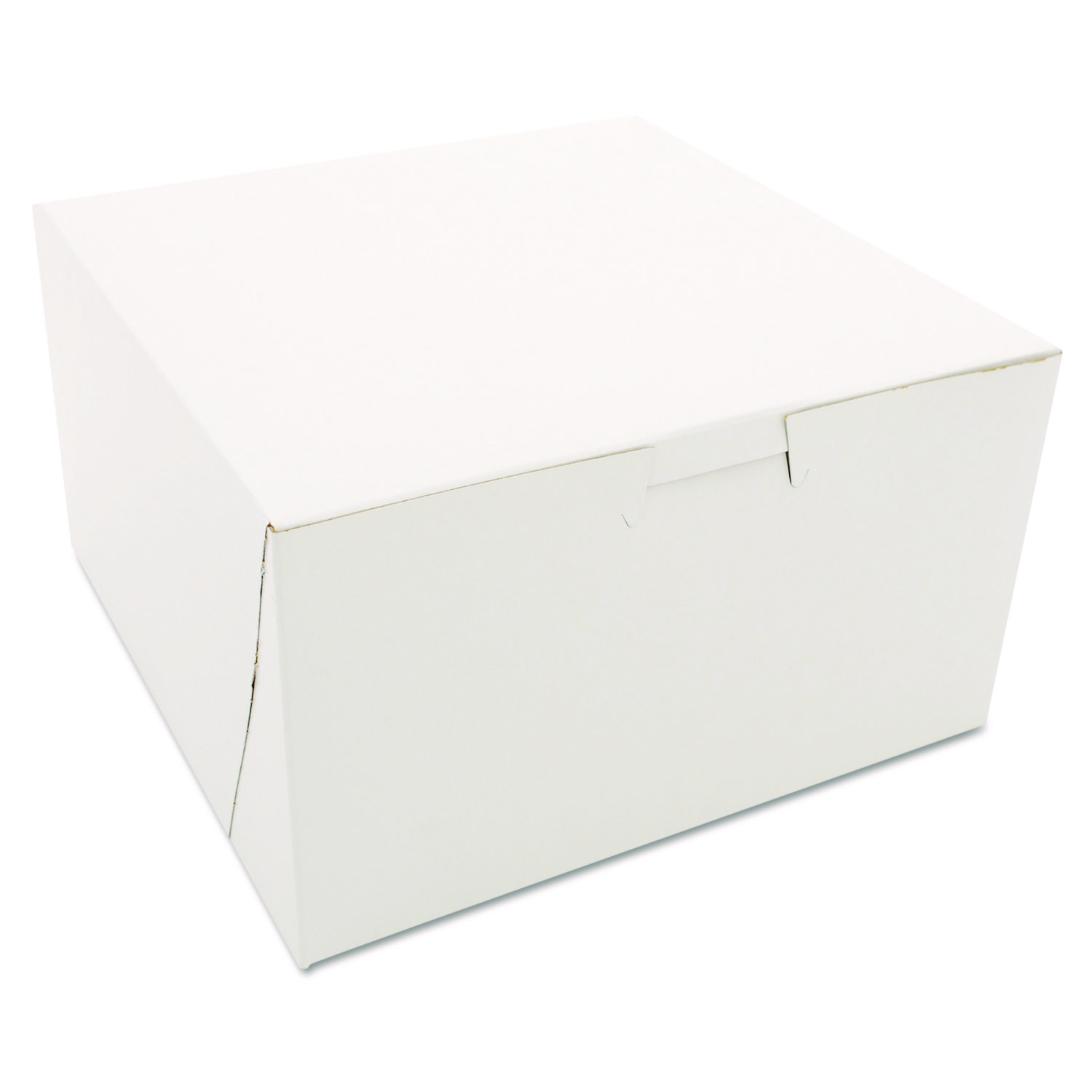 White One-Piece Non-Window Bakery Boxes, 7 x 7 x 4, White, Paper, 250/Carton