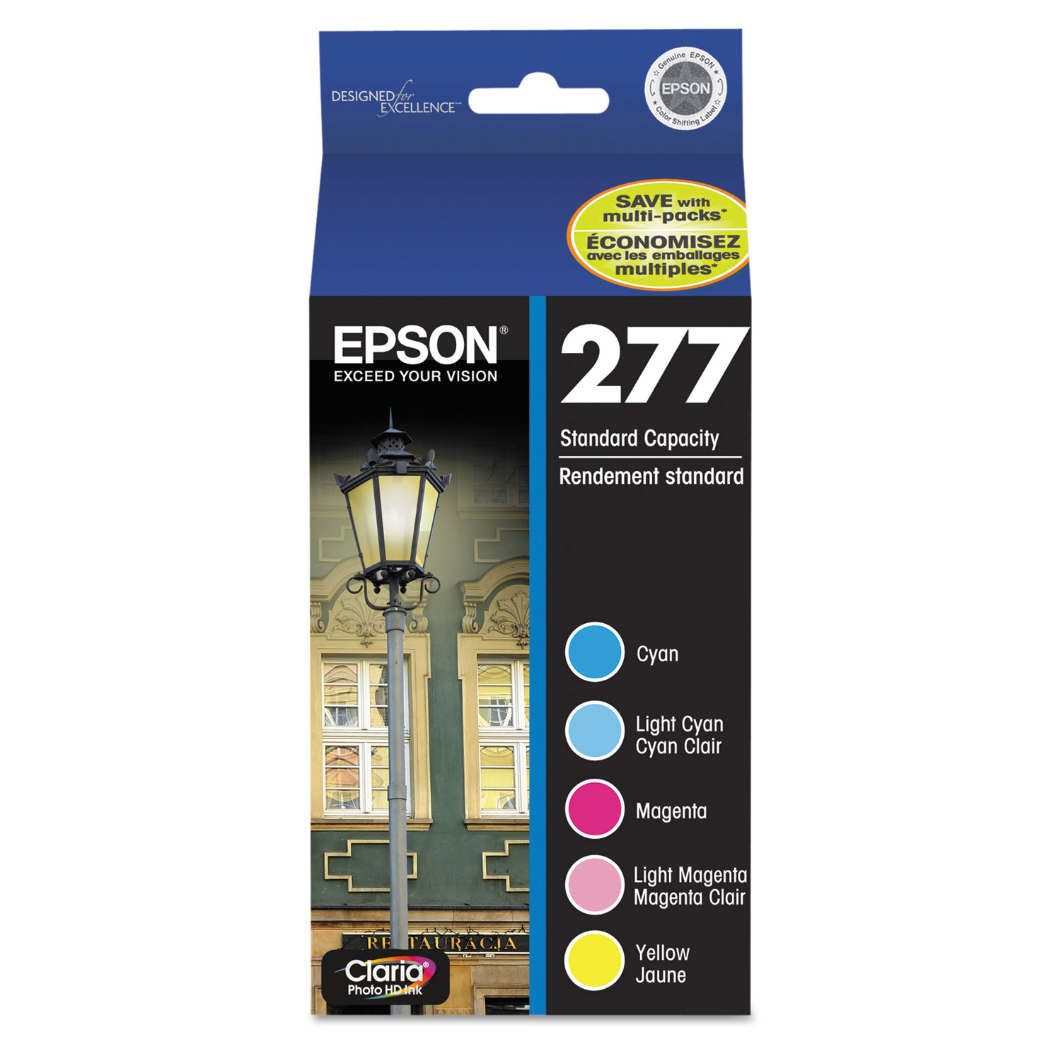  Epson T277920-S T277920S (277) Claria Ink, Cyan/Light Cyan/Light Magenta/Magenta/Yellow (EPST277920S) 