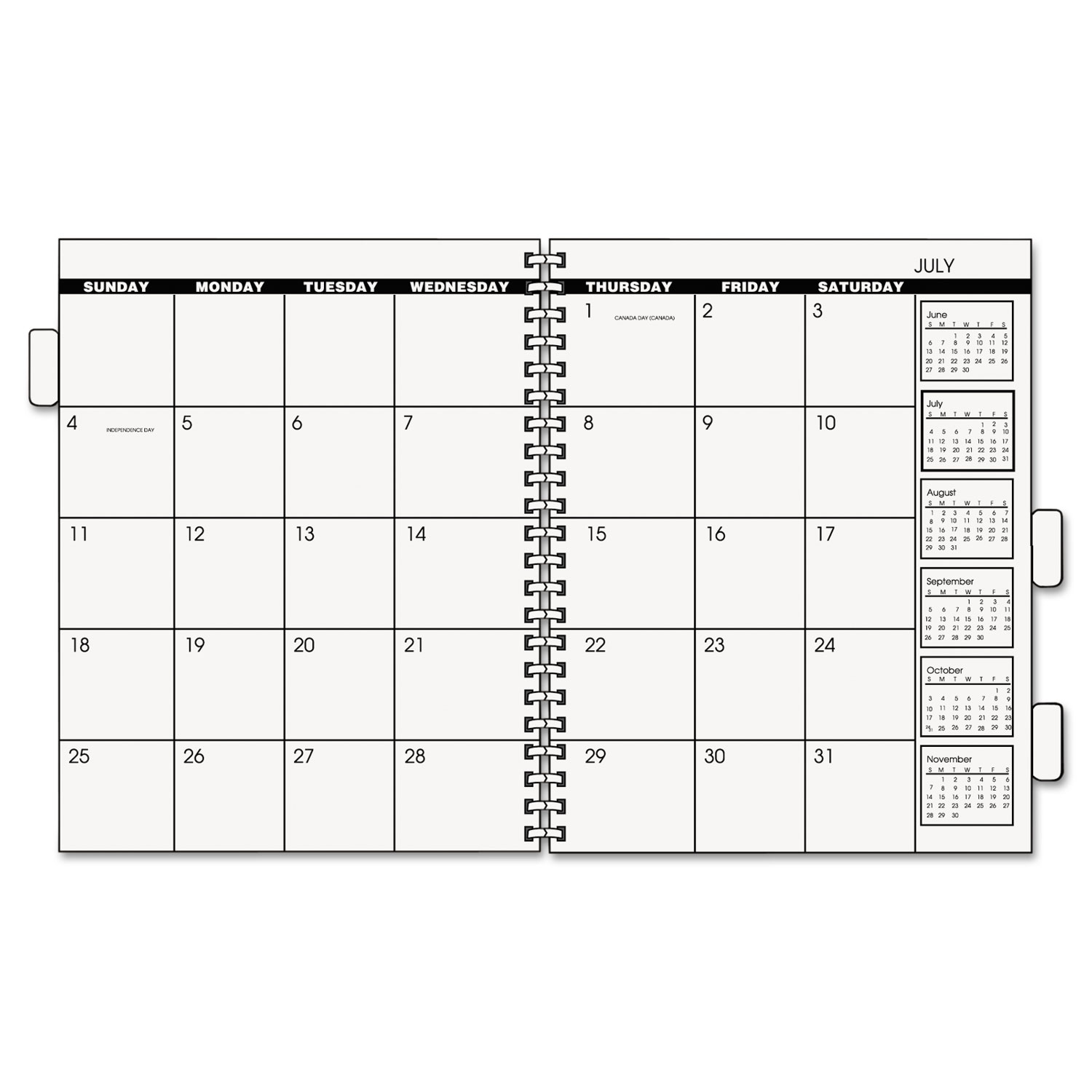 Three/Five-Year Monthly Planner Refill, 9 x 11, White, 2018