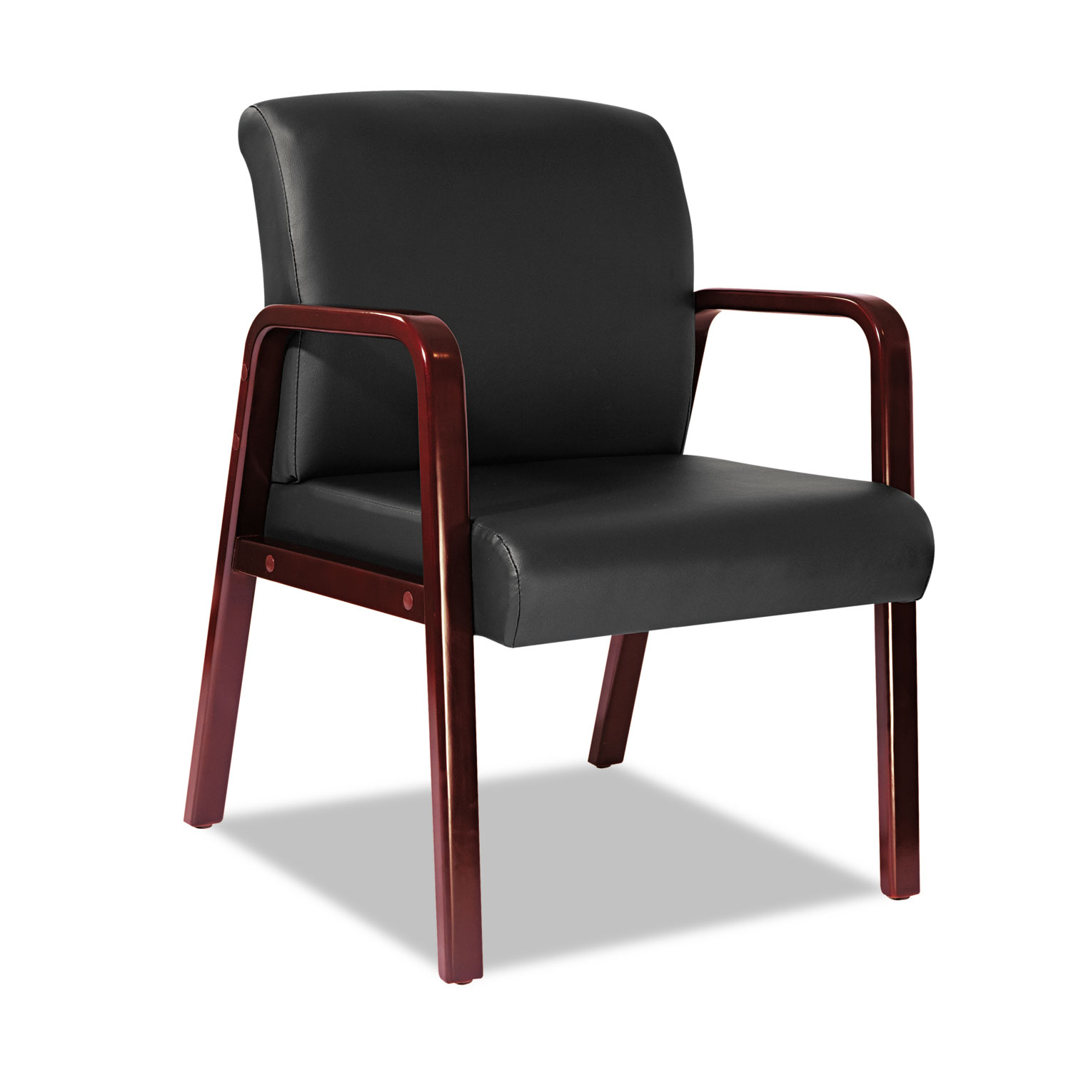  Alera ALERL4319C Alera Reception Lounge WL Series Guest Chair, 23.81'' x 25.37'' x 32.67'', Black Seat/Black Back, Cherry Base (ALERL4319C) 